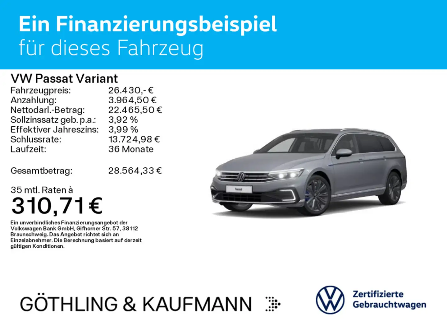 Volkswagen Passat Variant GTE 1.4TSI eHybrid NAVI*AHK*KAM*I Grau - 2