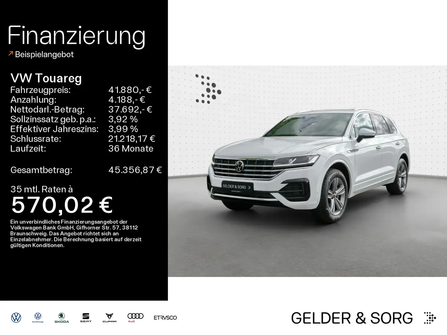 Volkswagen Touareg R-Line 3.0 TDI 19Z*Leder*RFK*LED*ACC*DAB Weiß - 1