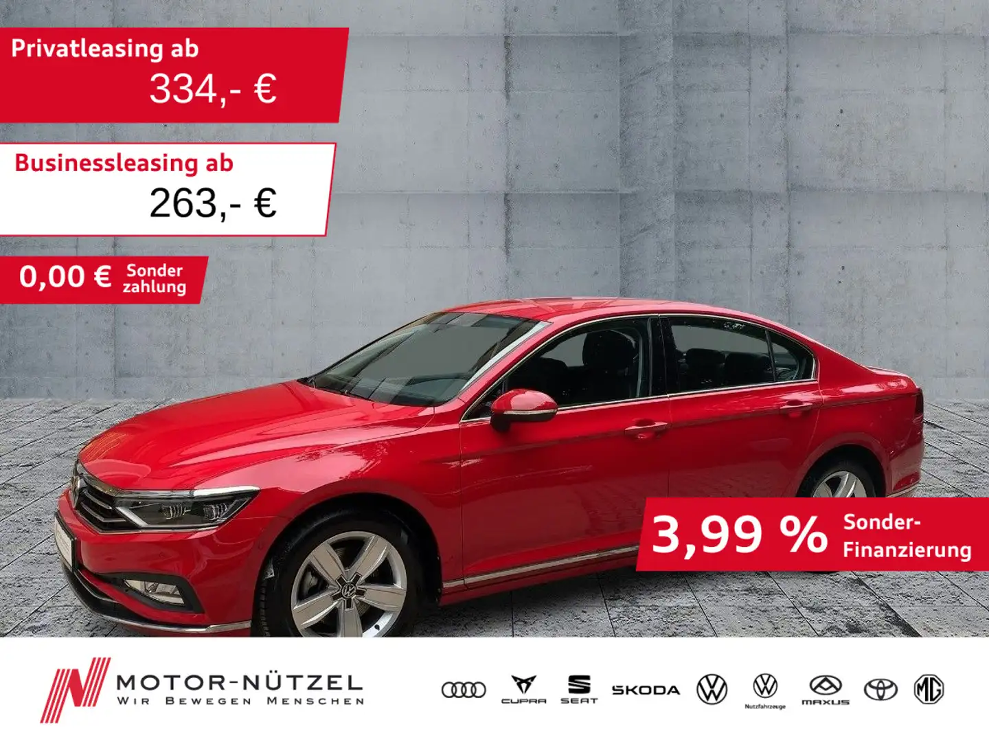 Volkswagen Passat 1.5 TSI DSG ELEGANCE IQ+NAVI+ACC+SHZ+AHK Rood - 1