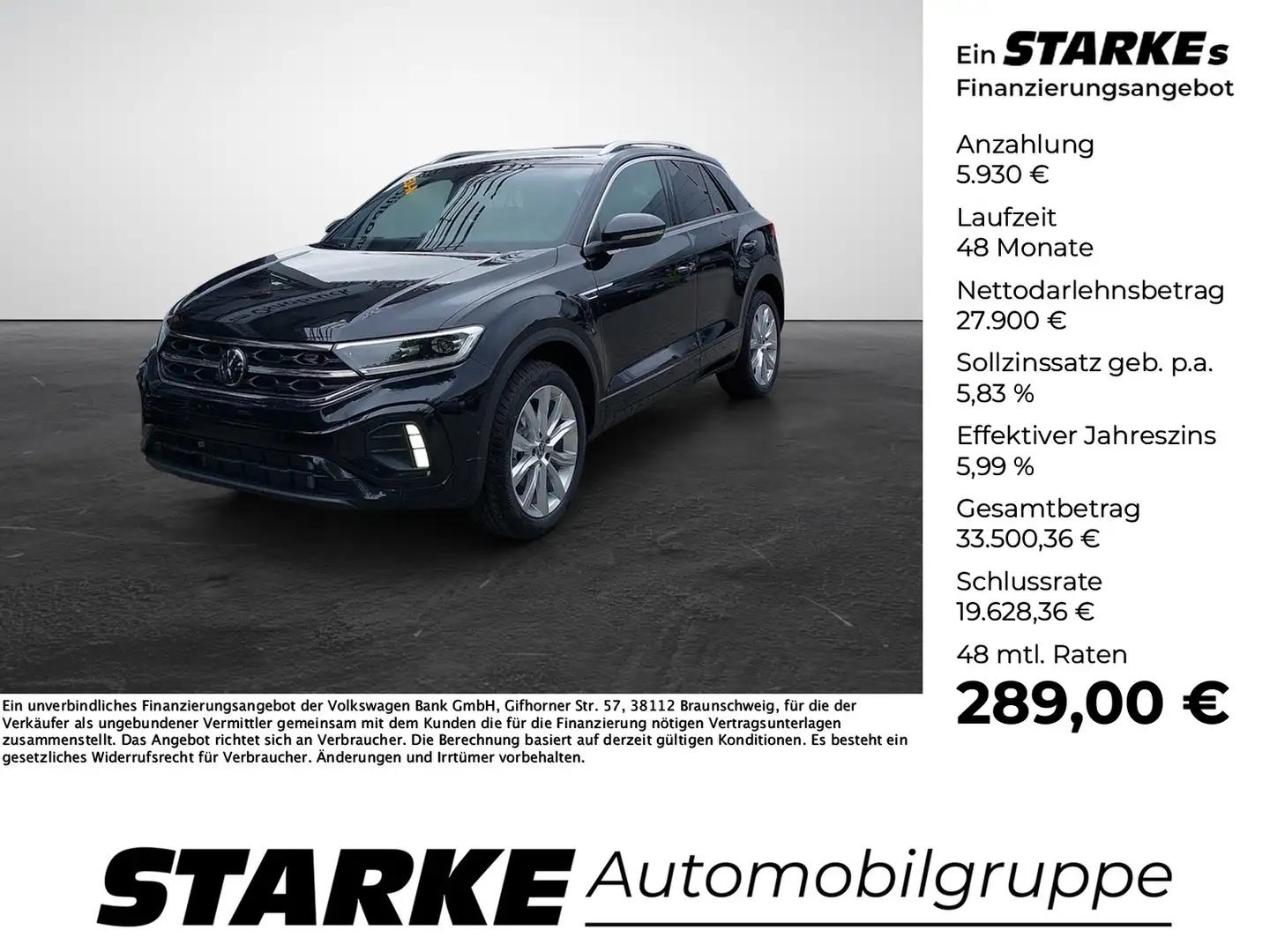 Volkswagen T-Roc 1.5 TSI DSG R-Line Negru - 1