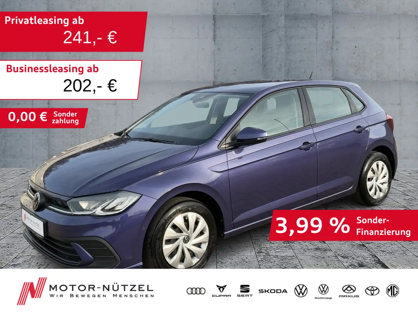 Volkswagen Polo 1.0 LIFE LED+APP+BT+DAB+SHZ+PDC+PLA+MFL+VC Violett - 1