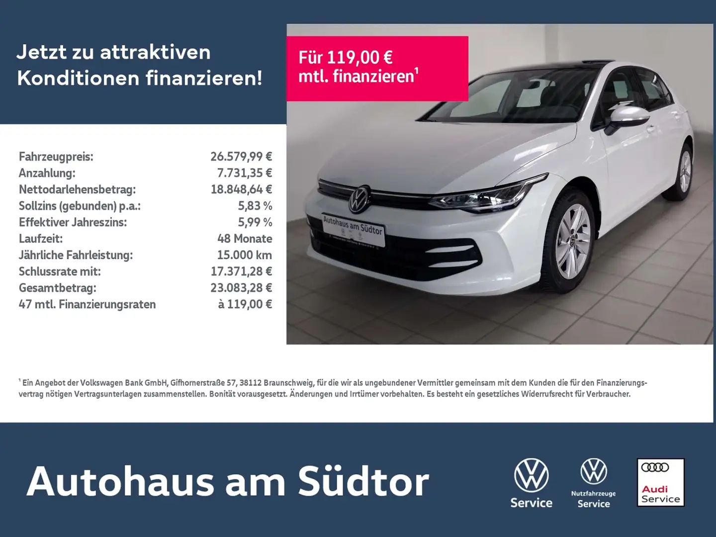 Volkswagen Golf VIII Life 1.5 TSI | LED PDC ACC Navi Weiß - 1