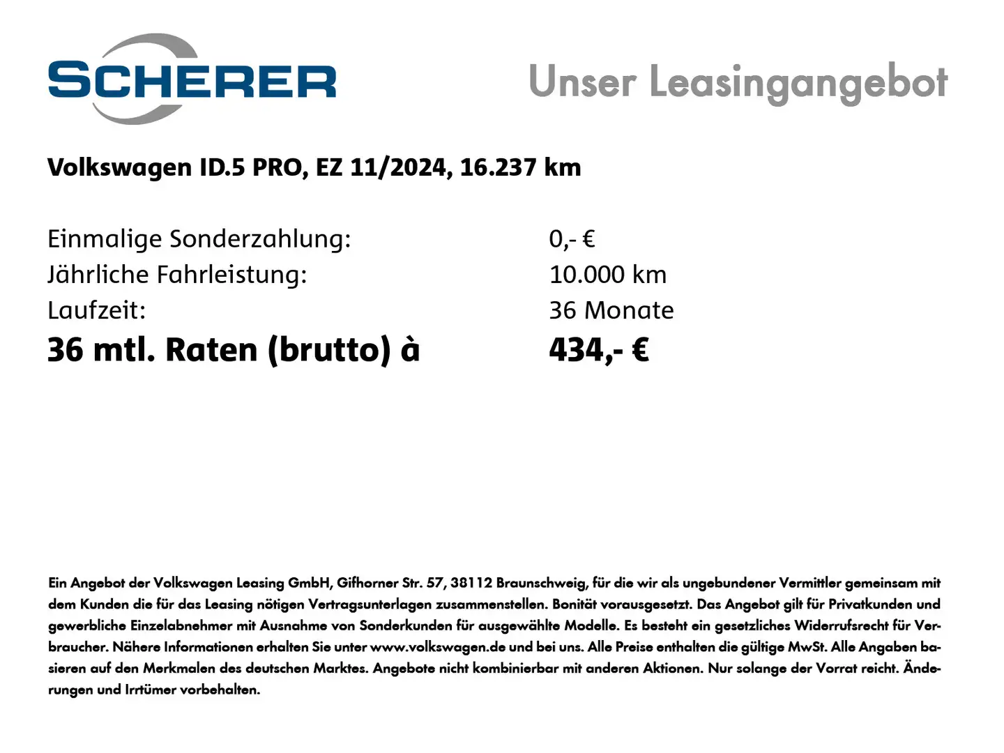 Volkswagen ID.5 Pro 82kWh 5J Garantie 360° 20" ACC AHK HARM Weiß - 2