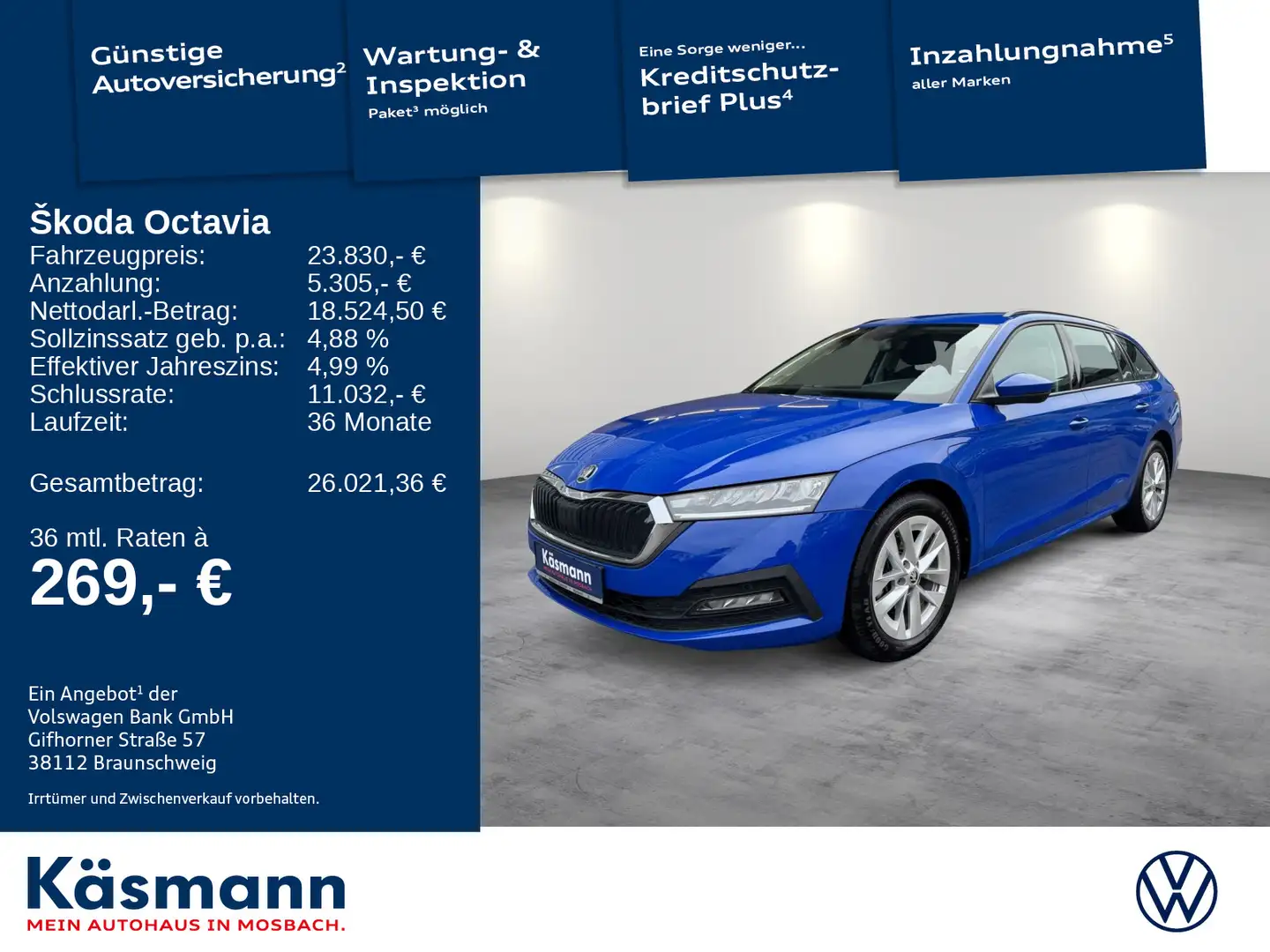 Skoda Octavia Combi Ambition iV NAVI SHZ KEYLESS ACC Blau - 1