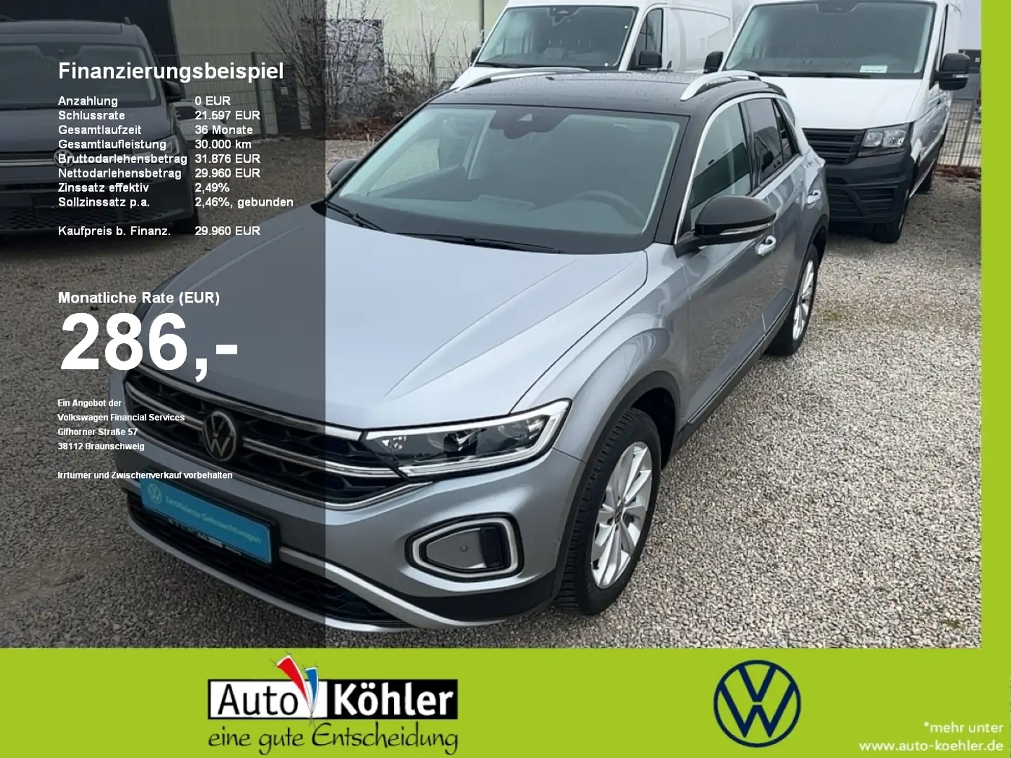 Volkswagen T-Roc 2.0 TDI 4Motion Style /AHK/Virt/ACC Silber - 1
