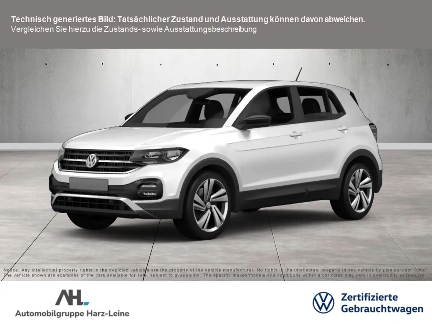 Volkswagen T-Cross 1.0 TSDI R-Line DSG LED Navi ACC PDC SHZ Weiß - 1