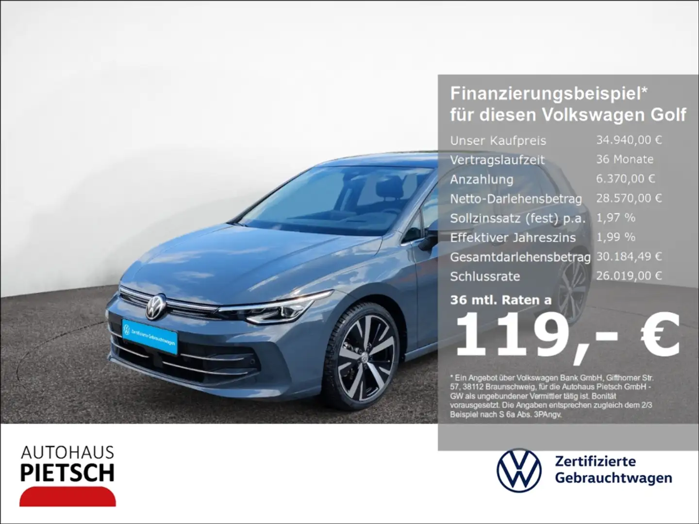 Volkswagen Golf VIII 1.5 eTSI Style LED AHK ACC Pano Grau - 1