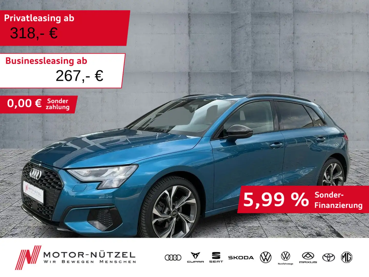 Audi A3 35 TFSI ADVANCED GRA+VC+SHZ+18"LM Blau - 1