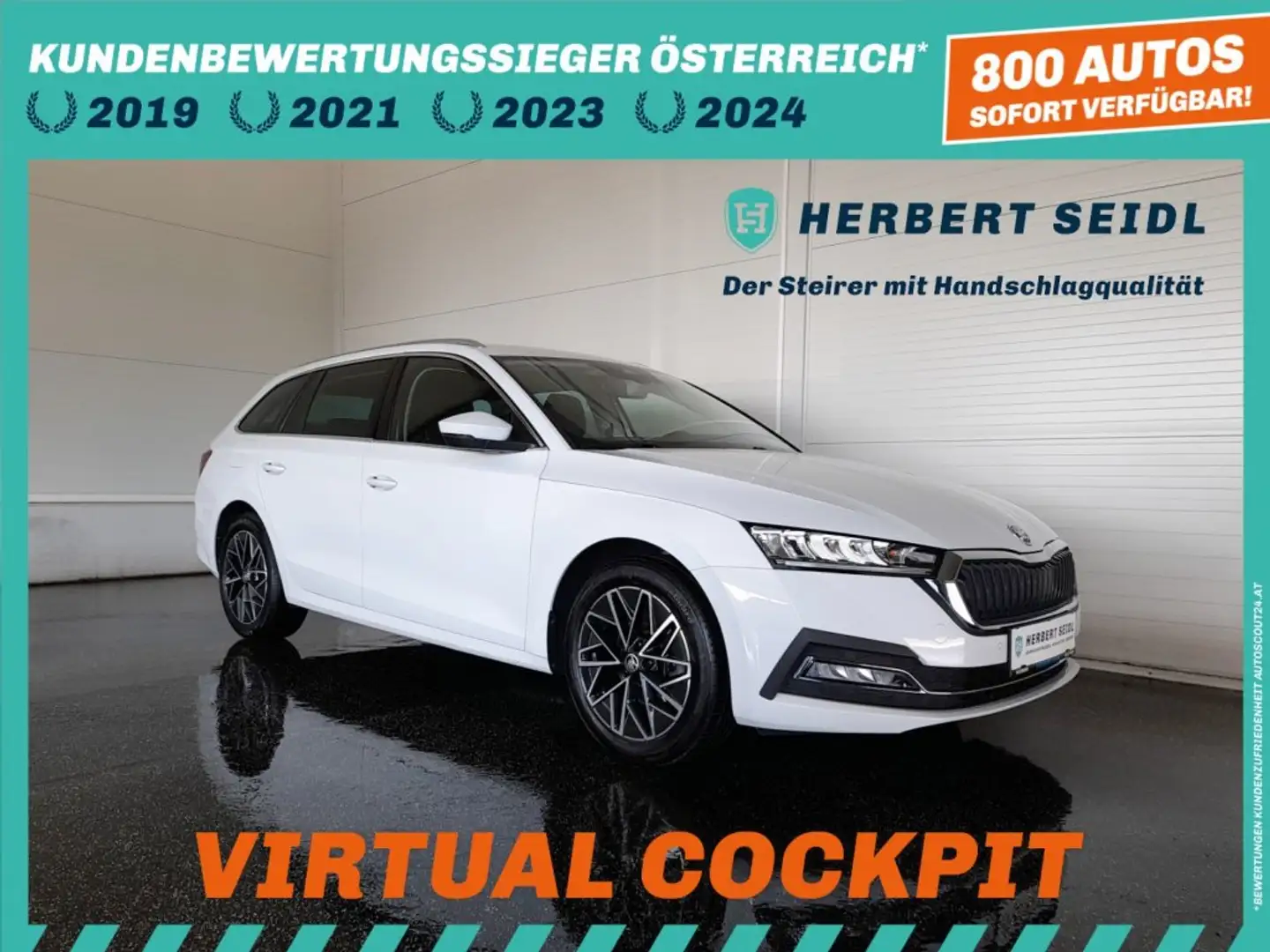 Skoda Octavia Combi STYLE 2,0 TDI DSG *VOLL-LED MIT DYN BLINKER / HEAD-UP / 17 ZOLL / VIRTUELL / NAVI / ACC / MEMORY SPORTSITZE* Weiß - 1