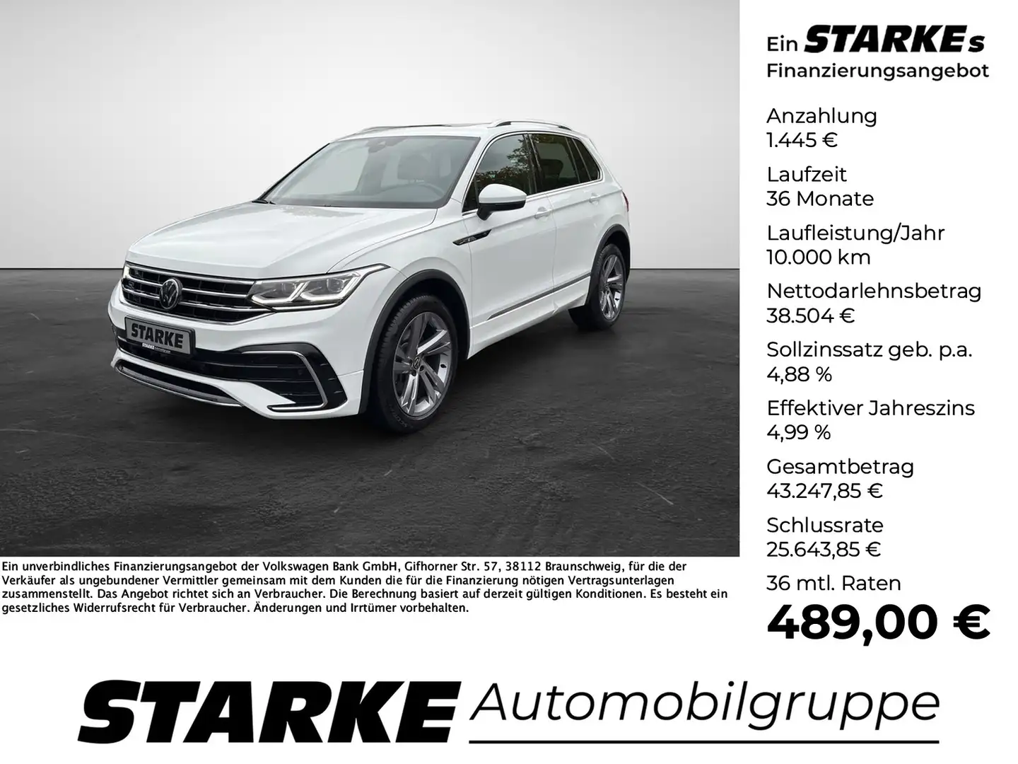 Volkswagen Tiguan 2.0 TSI DSG 4MOTION R-Line Weiß - 1