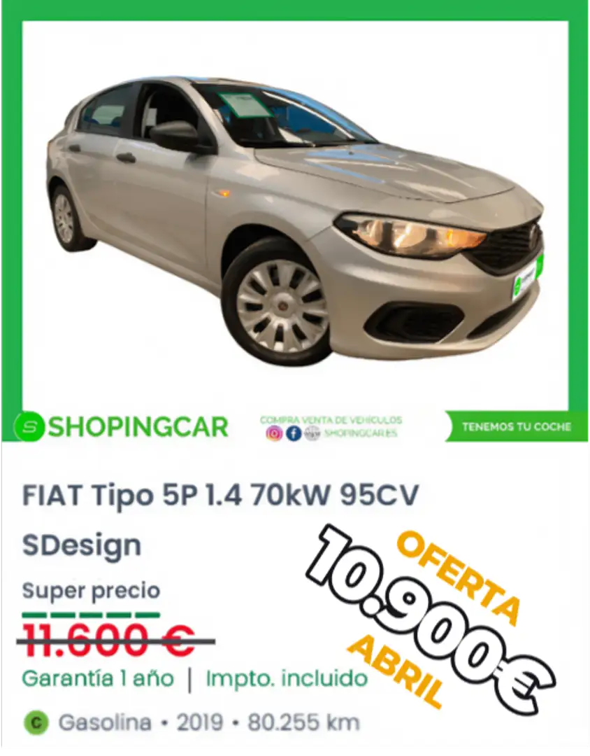 Fiat Tipo 1.4 Easy Gris - 1