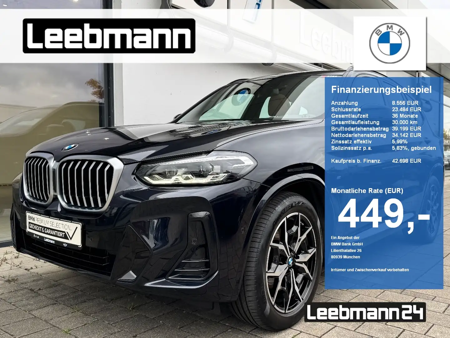 BMW X3 xDrive20d M-Sport AHK/GSD 2 JAHRE GARANTIE Noir - 1