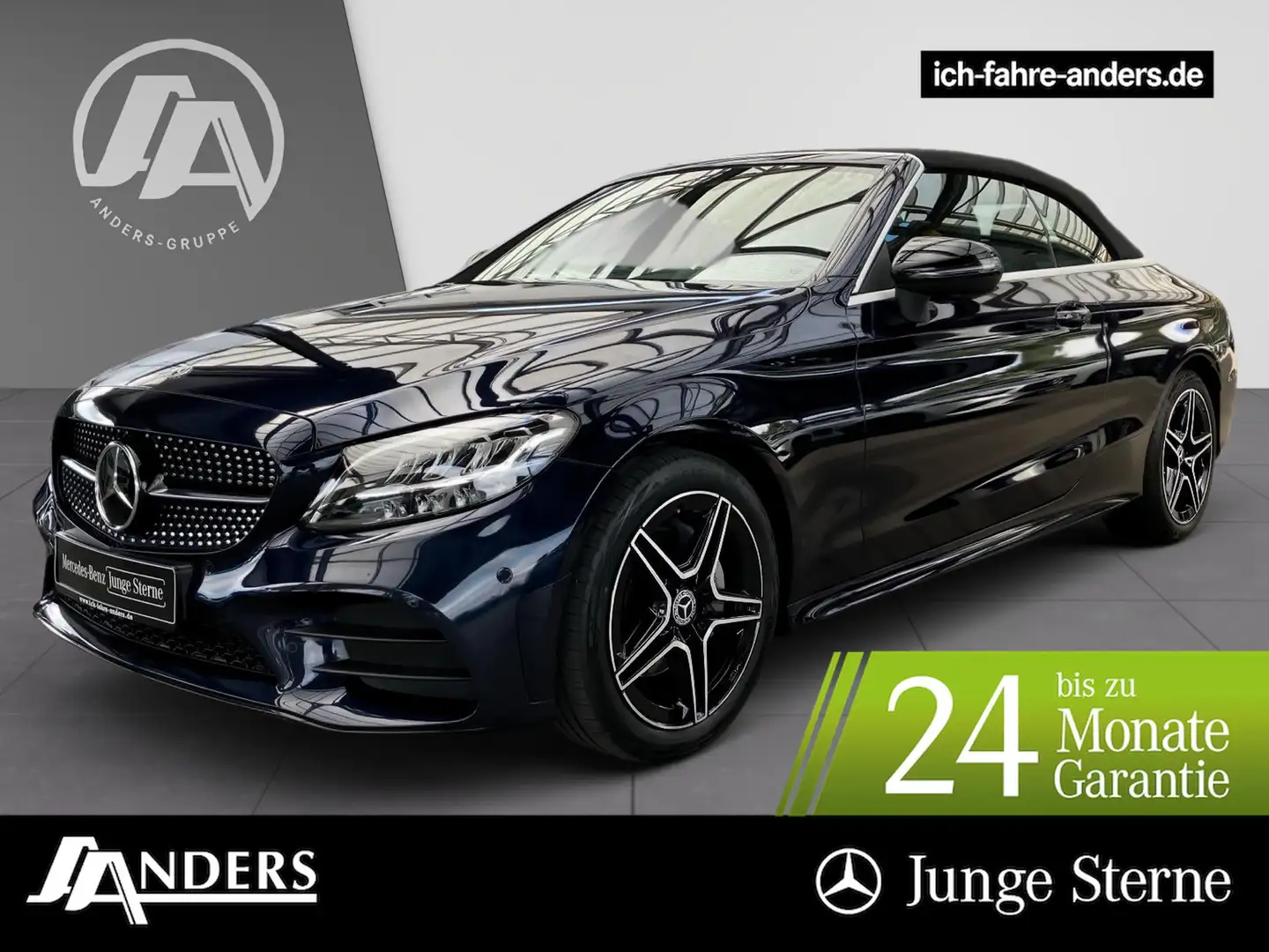 Mercedes-Benz C 180 Cabrio AMG+Navi+Night+Distr+LED+Kam+AIRSCA Blu/Azzurro - 1