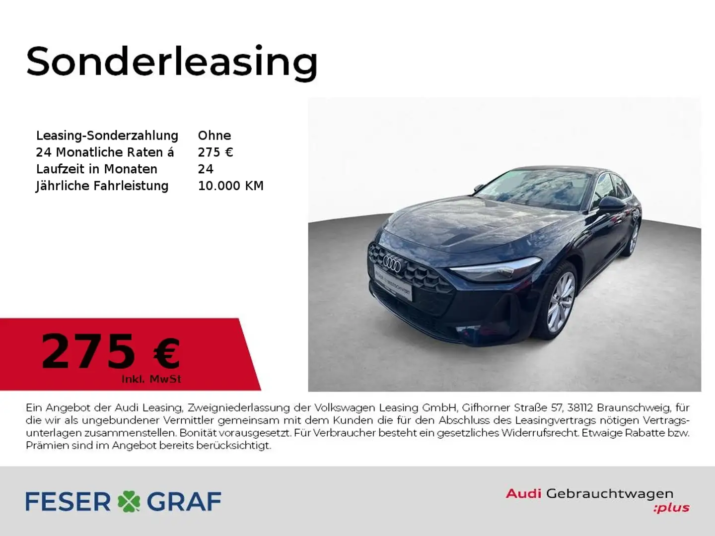 Audi A5 Limousine 204 PS qu. S tronic - KAMERA - ACC Blau - 1