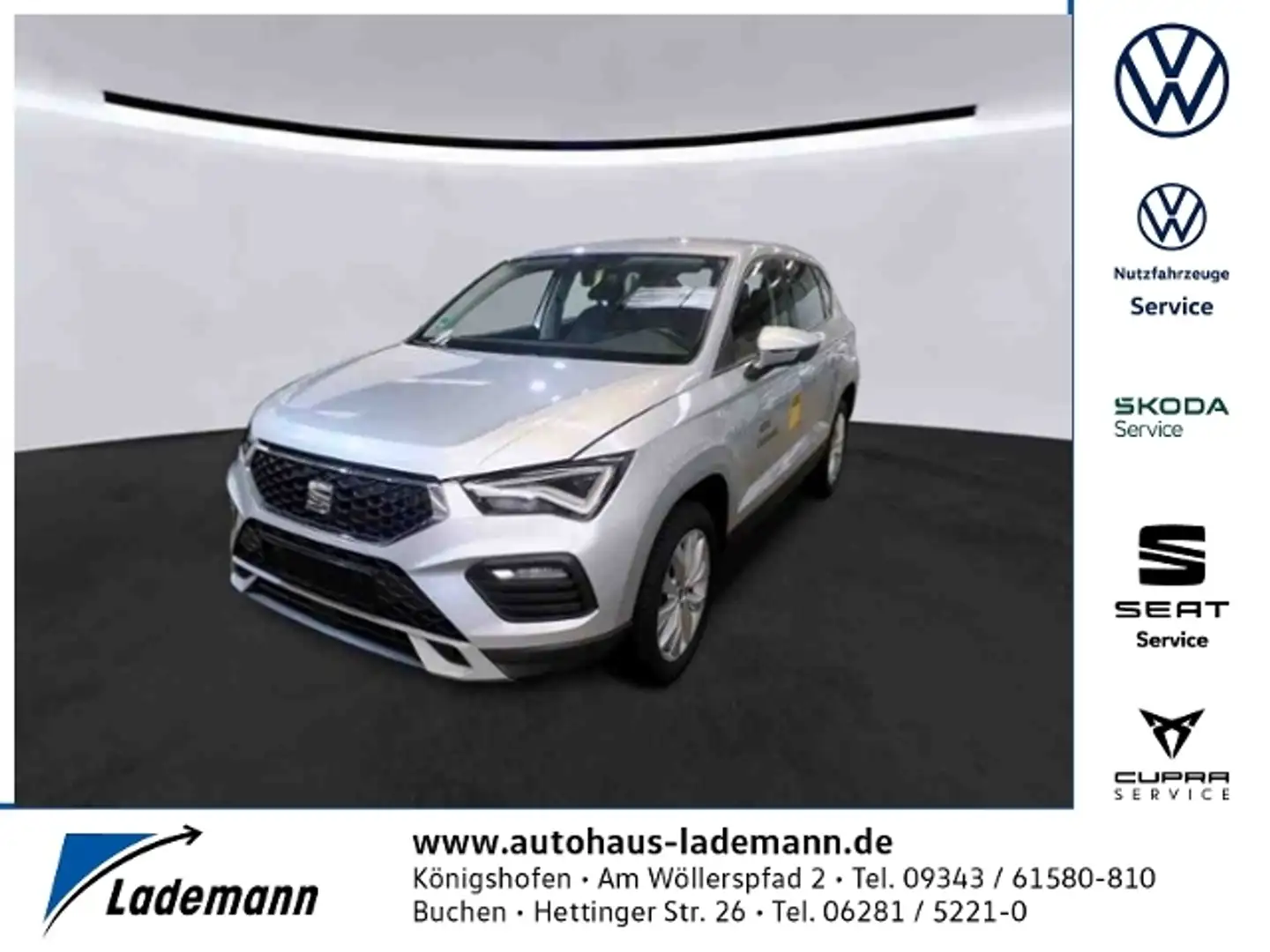 SEAT Ateca 1.5 TSI Style LED+NAVI+AHK+GRA+PDC+SHZ Silber - 1