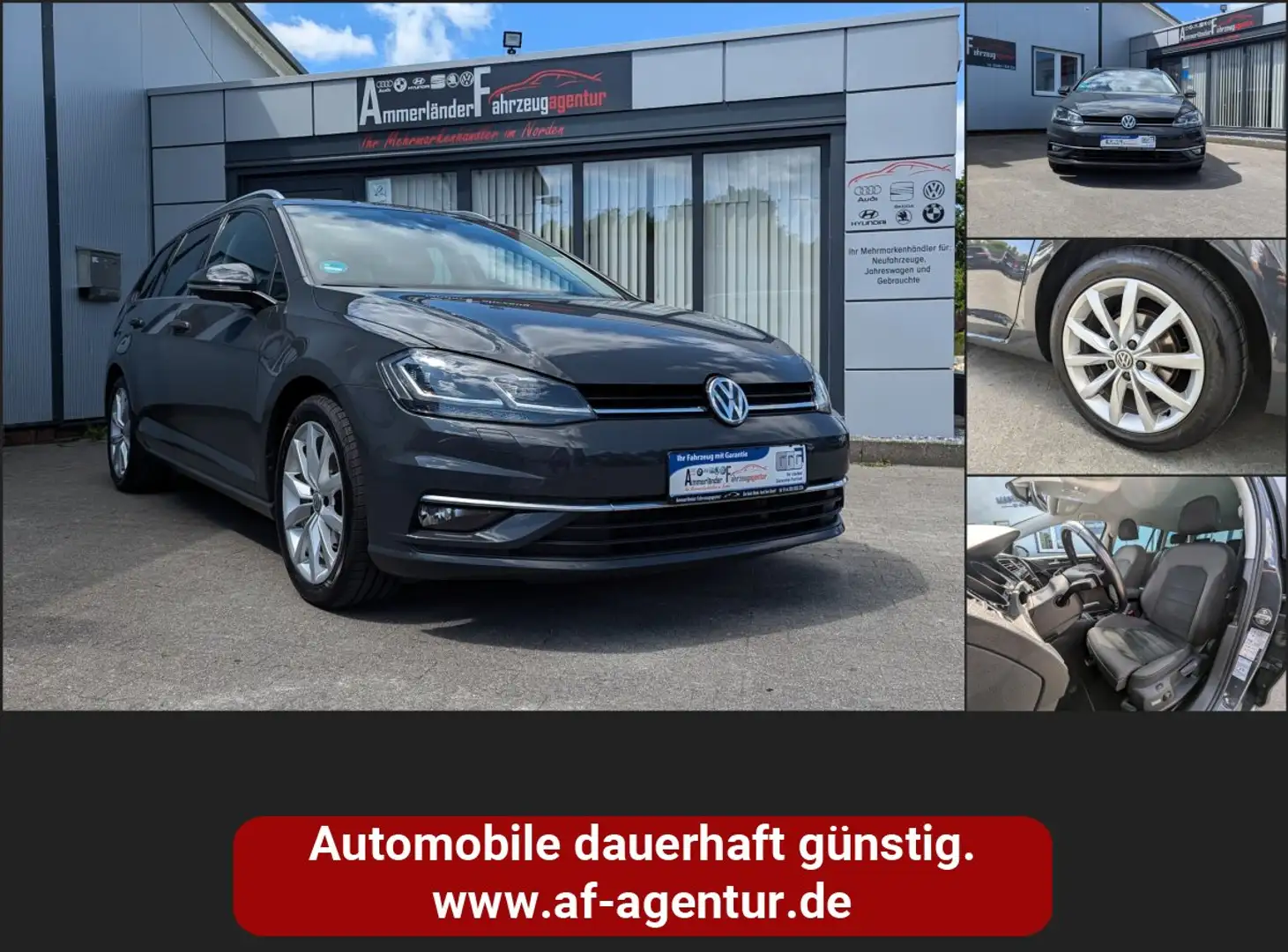 Volkswagen Golf VII 2.0 TDI  Highline (EURO 6d-TEMP) *NAVI*SHZ*AHK Grijs - 1