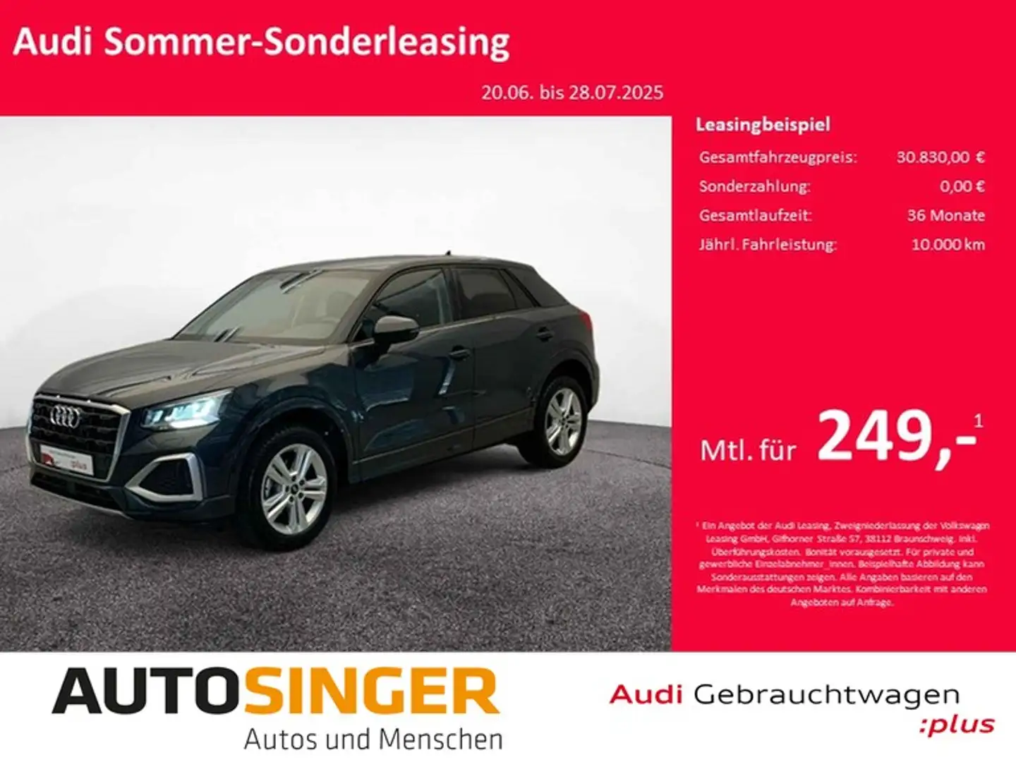 Audi Q2 35 TFSI advanced *AHK*LED*GRA*VIRTUAL*SHZ*PDC Grau - 1