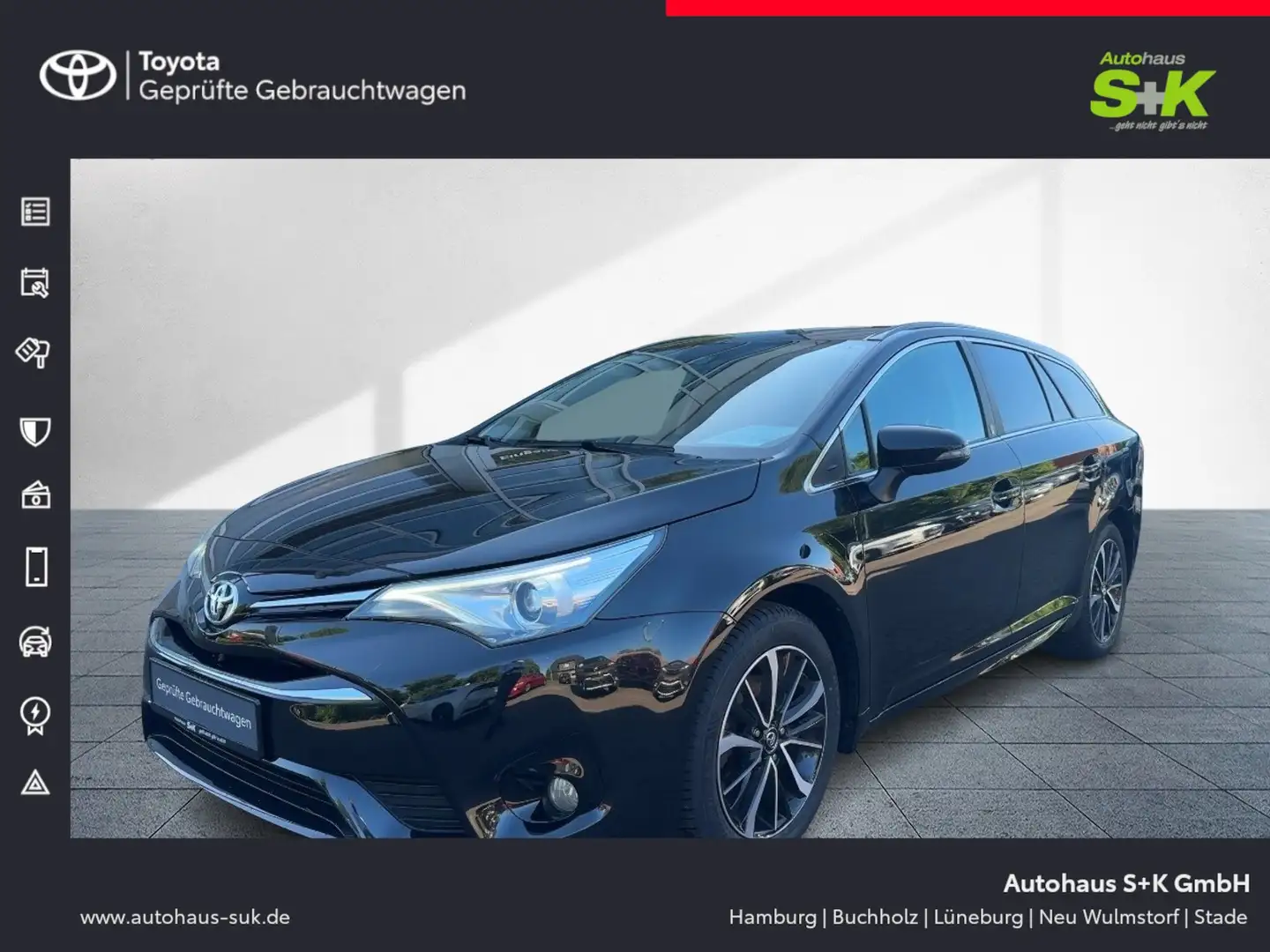 Toyota Avensis Combi 1,8-l-Valvematic TS+++SHZ+NAVI++++ Чорний - 1