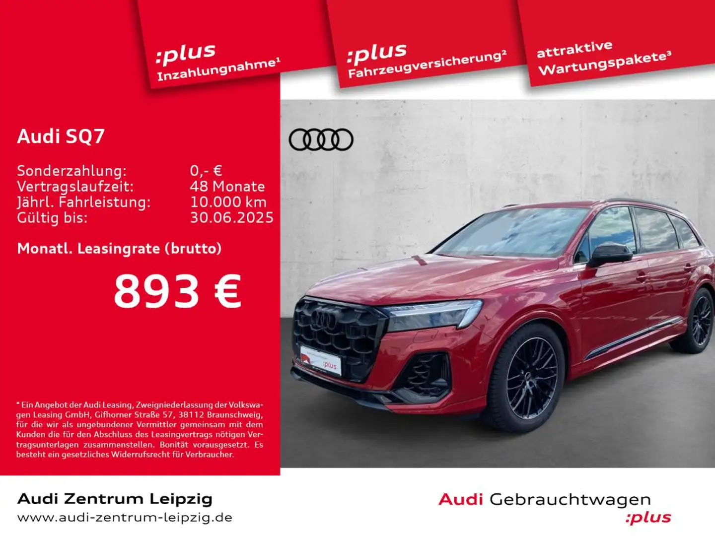 Audi SQ7 4.0 TFSI qu. *Laserlicht*Pano*AHK*7-Sitzer* Rot - 1
