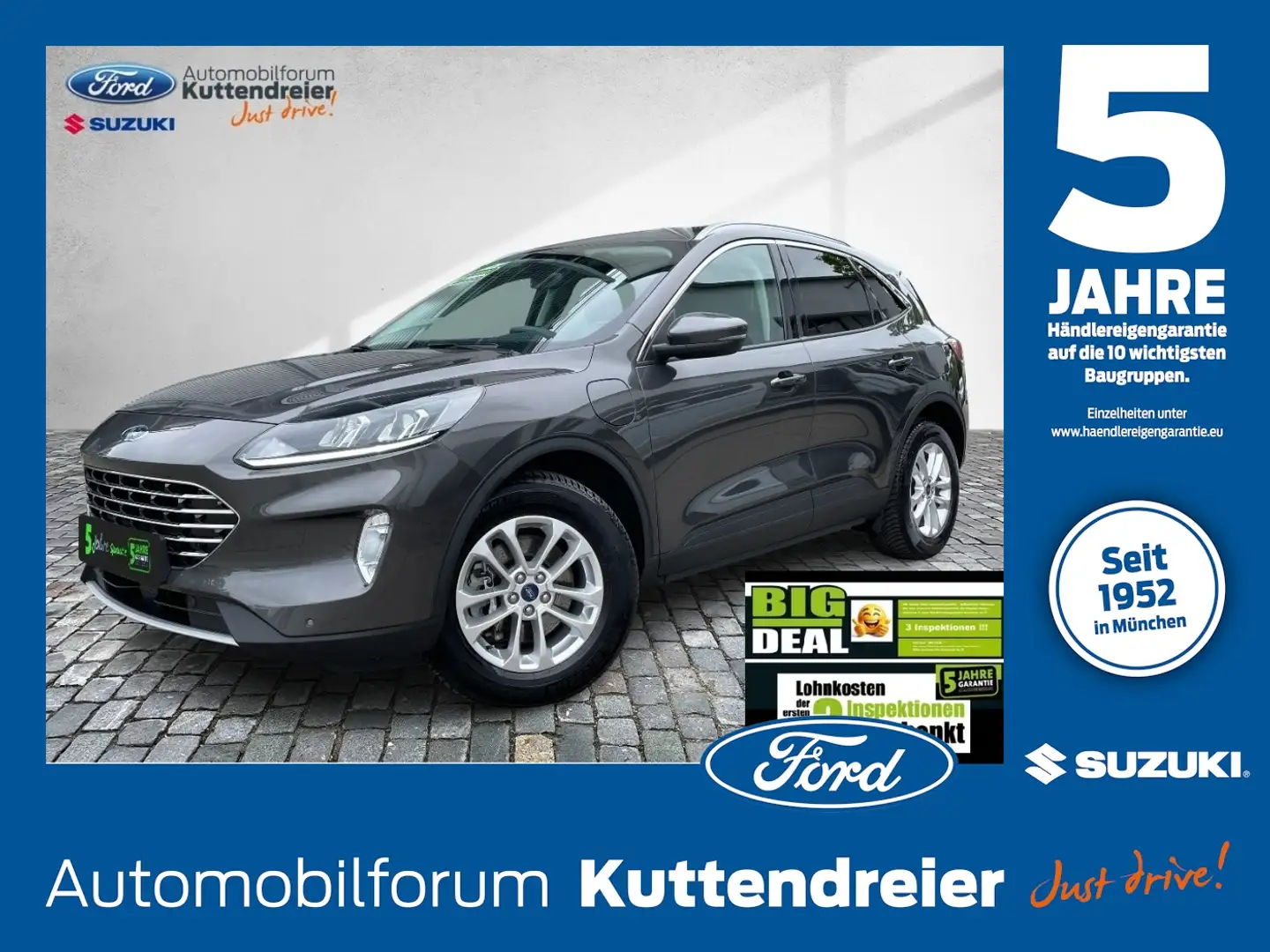 Ford Kuga PHEV Titanium Navi Kamera 2xPDC Tempomat Gris - 1