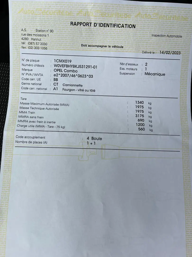 Opel Combo 15tdi Blanc - 1