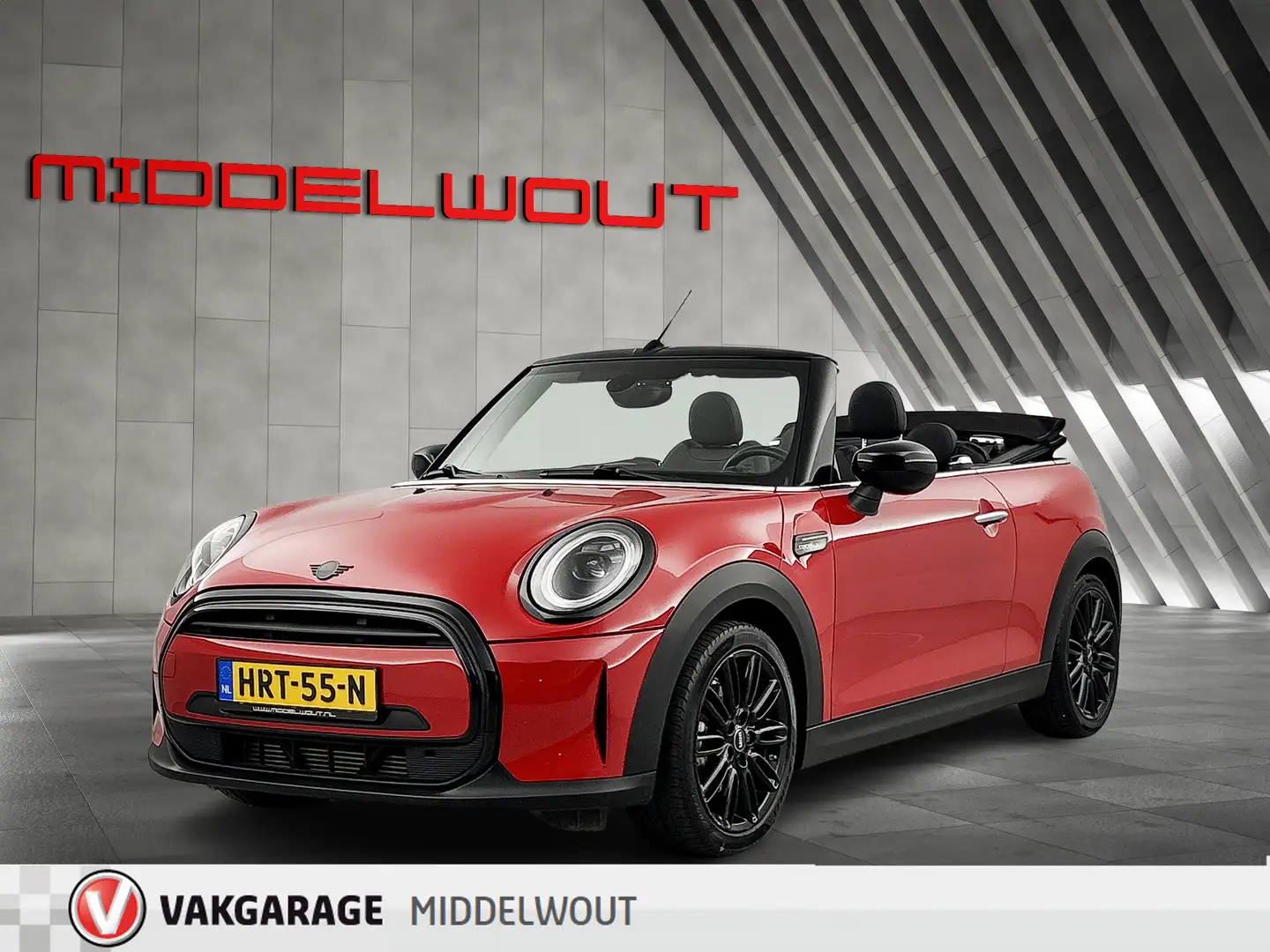 MINI Cooper Cabrio Mini 1.5 Camden/Leder/Carplay/LED/Clima/Navi Rood - 1