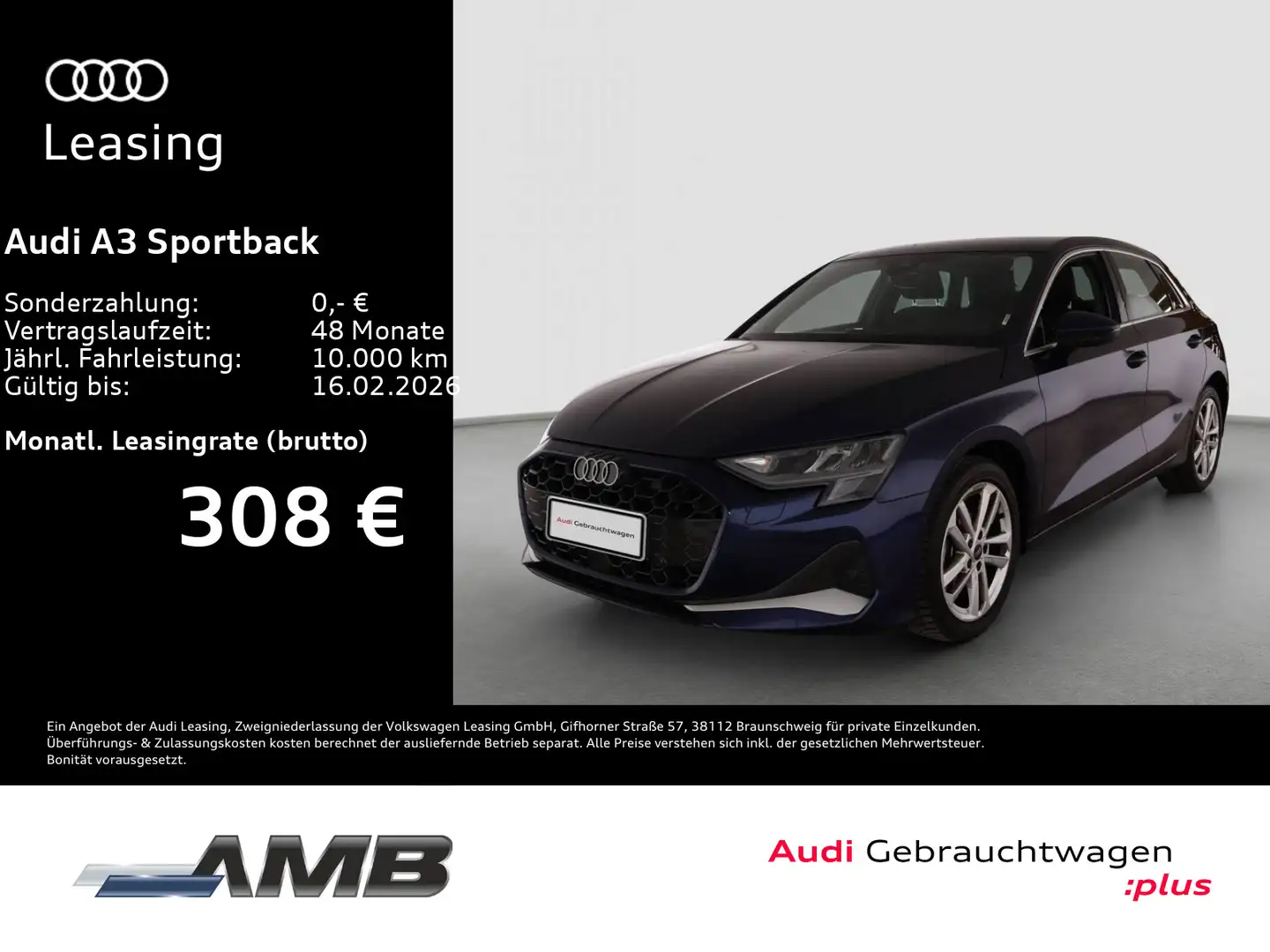 Audi A3 Advanced 35 TDI S-tr/LED/Nav+/3.30G Blau - 1