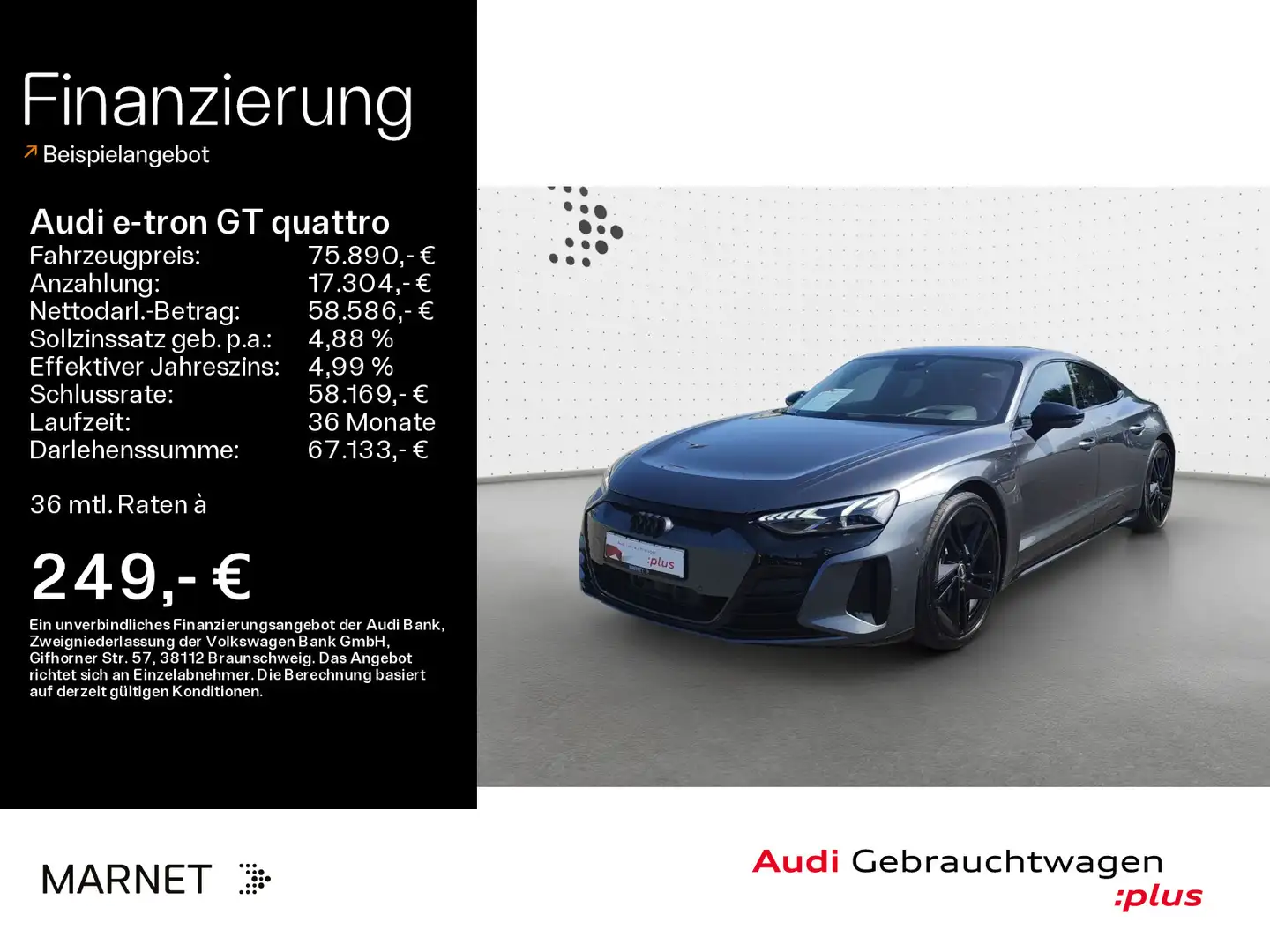 Audi e-tron GT *Navi*Matrix*Alu*HUD*B&O*PDC*Pa Gris - 1