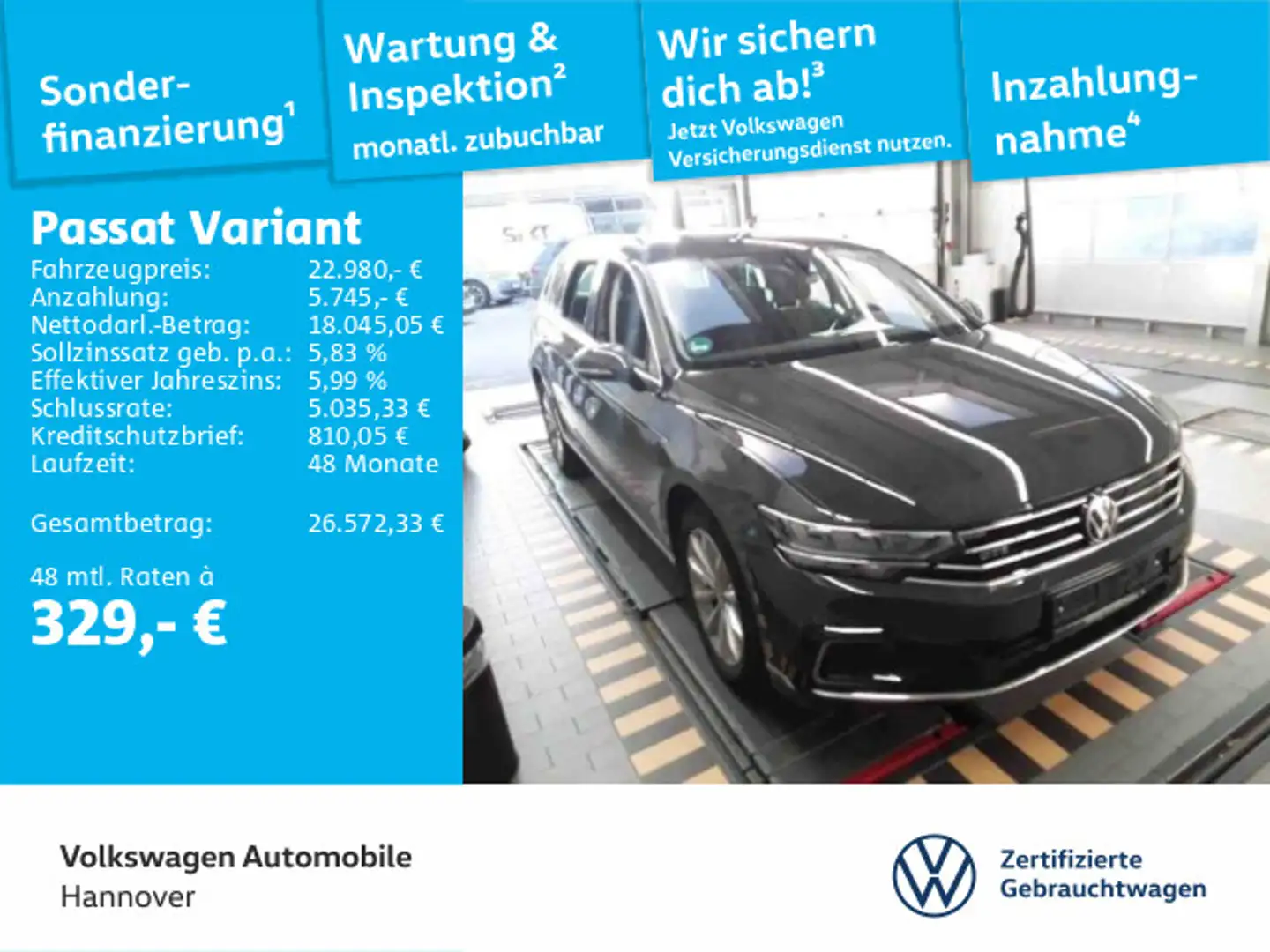 Volkswagen Passat Variant 1.4 TSI DSG GTE Navi Kamera ACC L Grau - 1