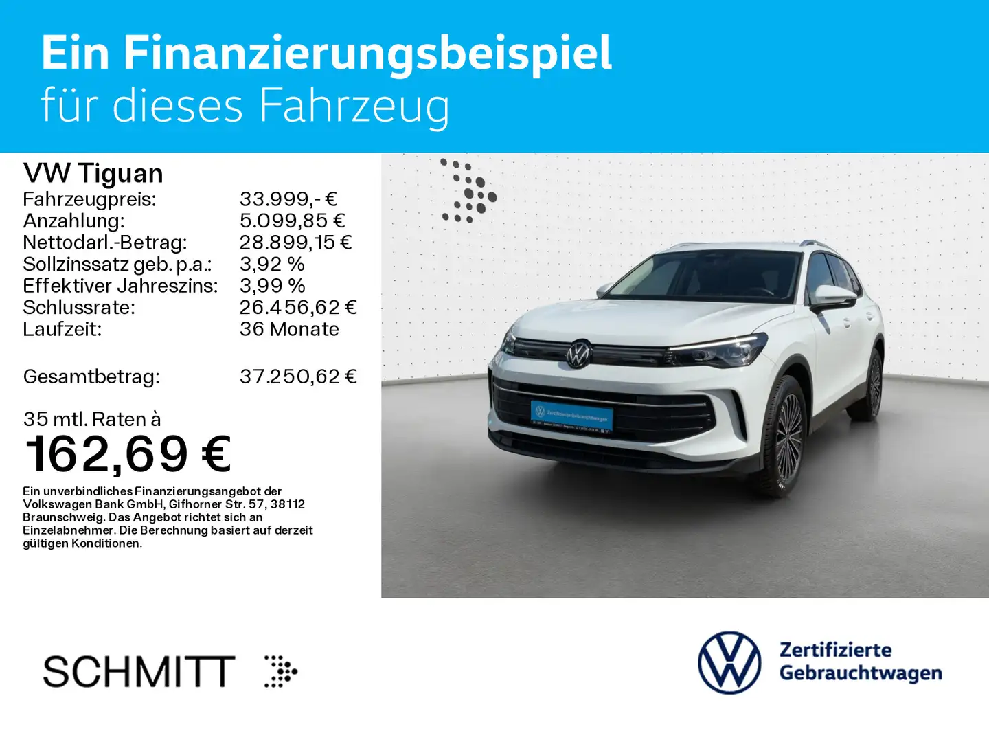 Volkswagen Tiguan 2.0 TDI DSG LIFE*LED*AHK*KAMERA*PDC*SHZ*1 Weiß - 2