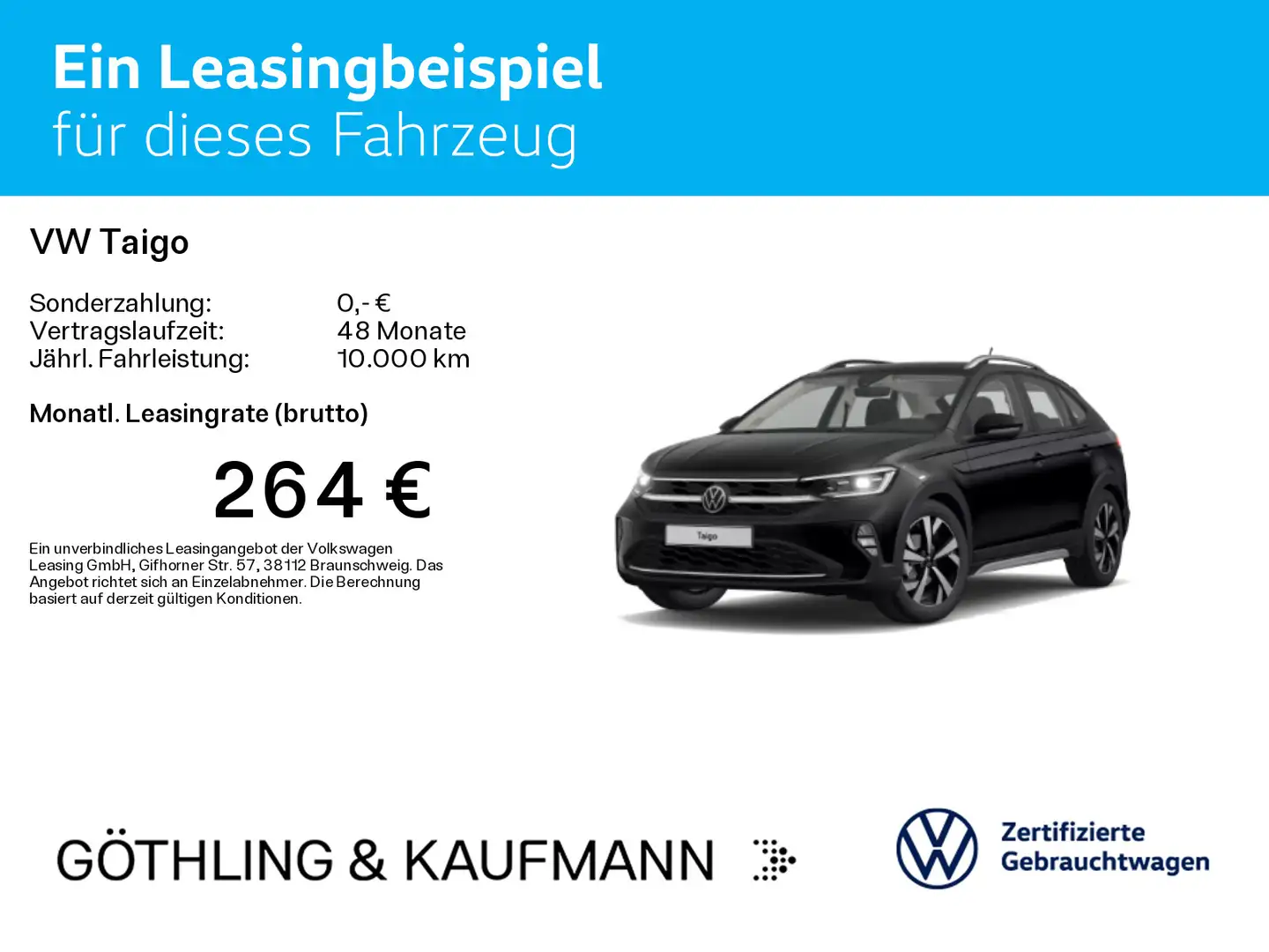 Volkswagen Taigo Style 1.0 TSI*NAVI*AHK*KAM*SHZ*LED*PDC Schwarz - 2
