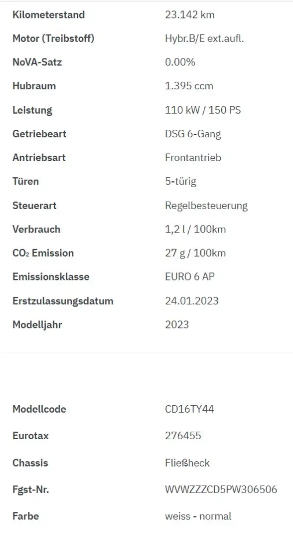 Volkswagen Golf VW Golf GTE Weiß - 2