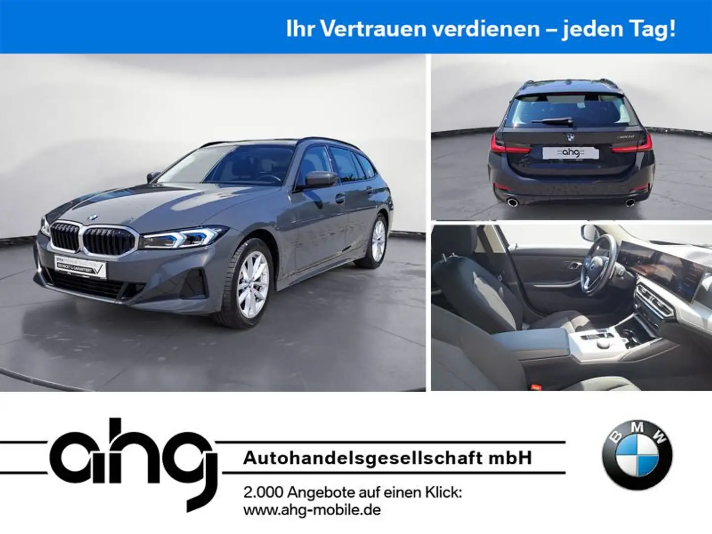BMW 320 d Touring Automatik Innovationsp. Sport Aut. Grau - 1