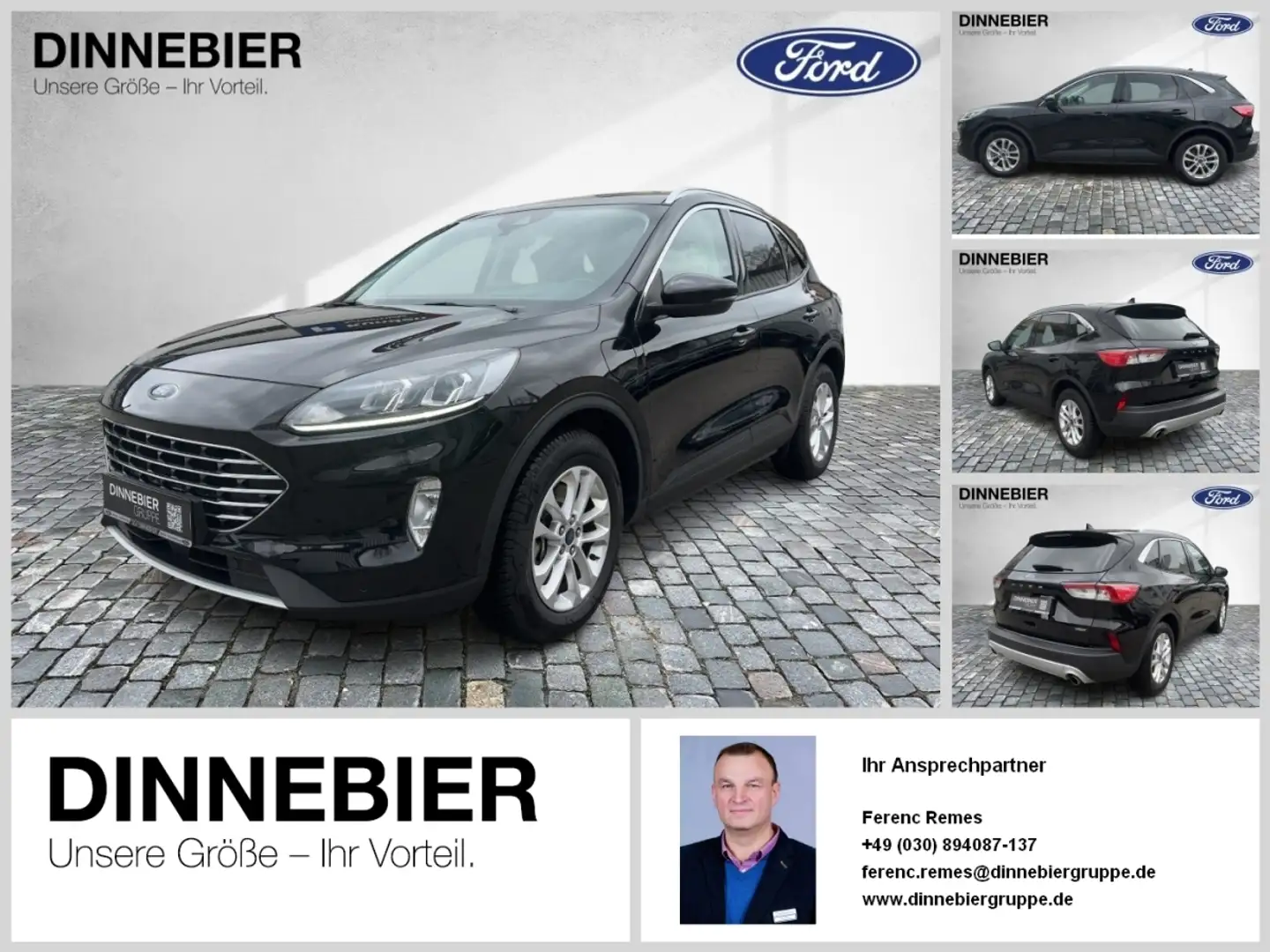 Ford Kuga Titanium PHEV+Navigation+Winterpaket+PDC Schwarz - 1