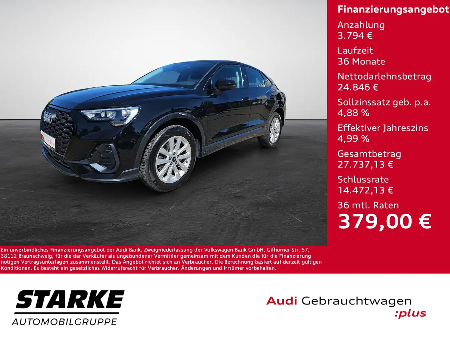Audi Q3 Sportback 45 e TFSI e S tronic NaviPlus SHZ APS... Zwart - 1