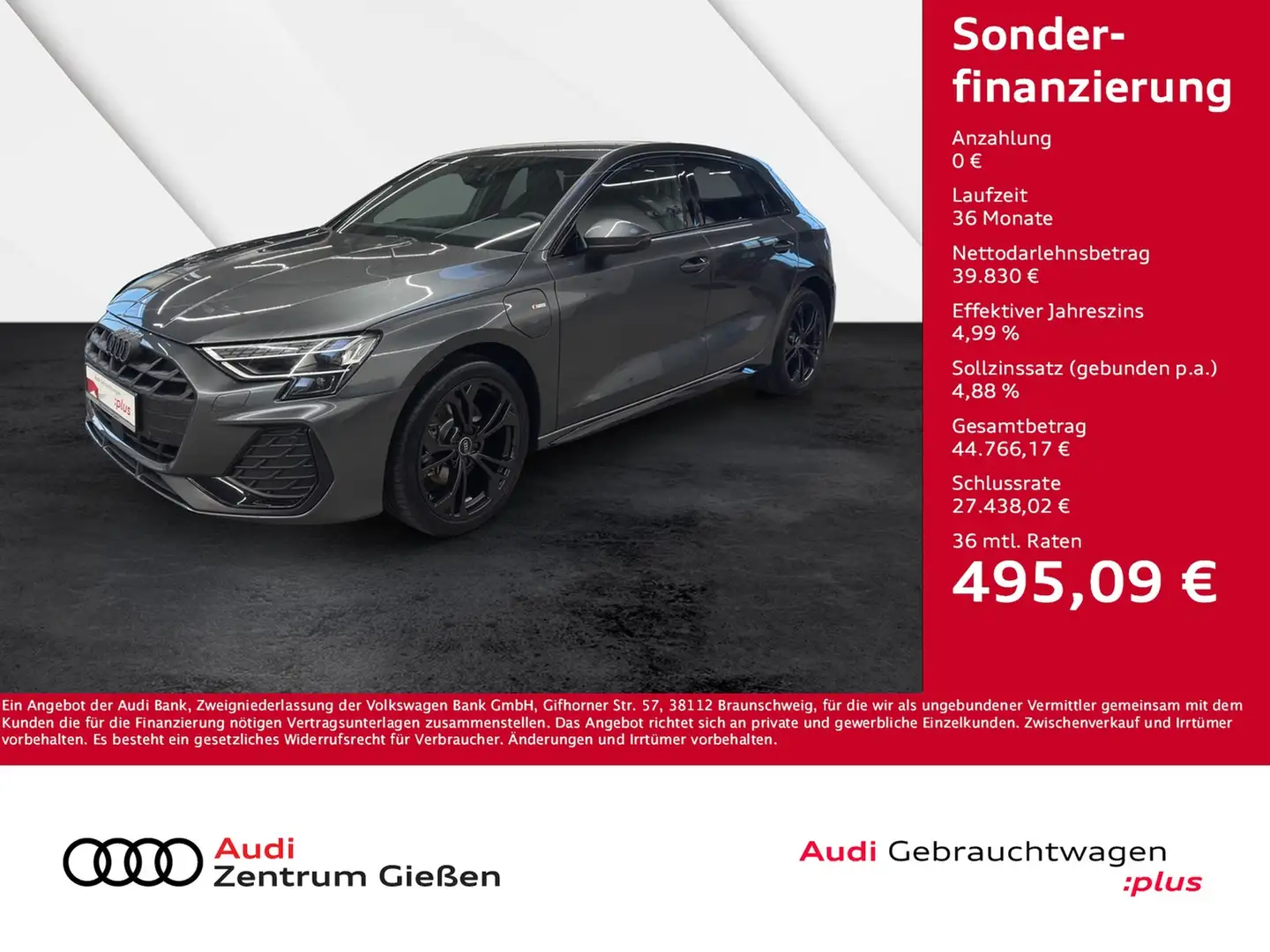 Audi A3 Sportback 40 TFSI e S line Black Assistenzpakete Grau - 1