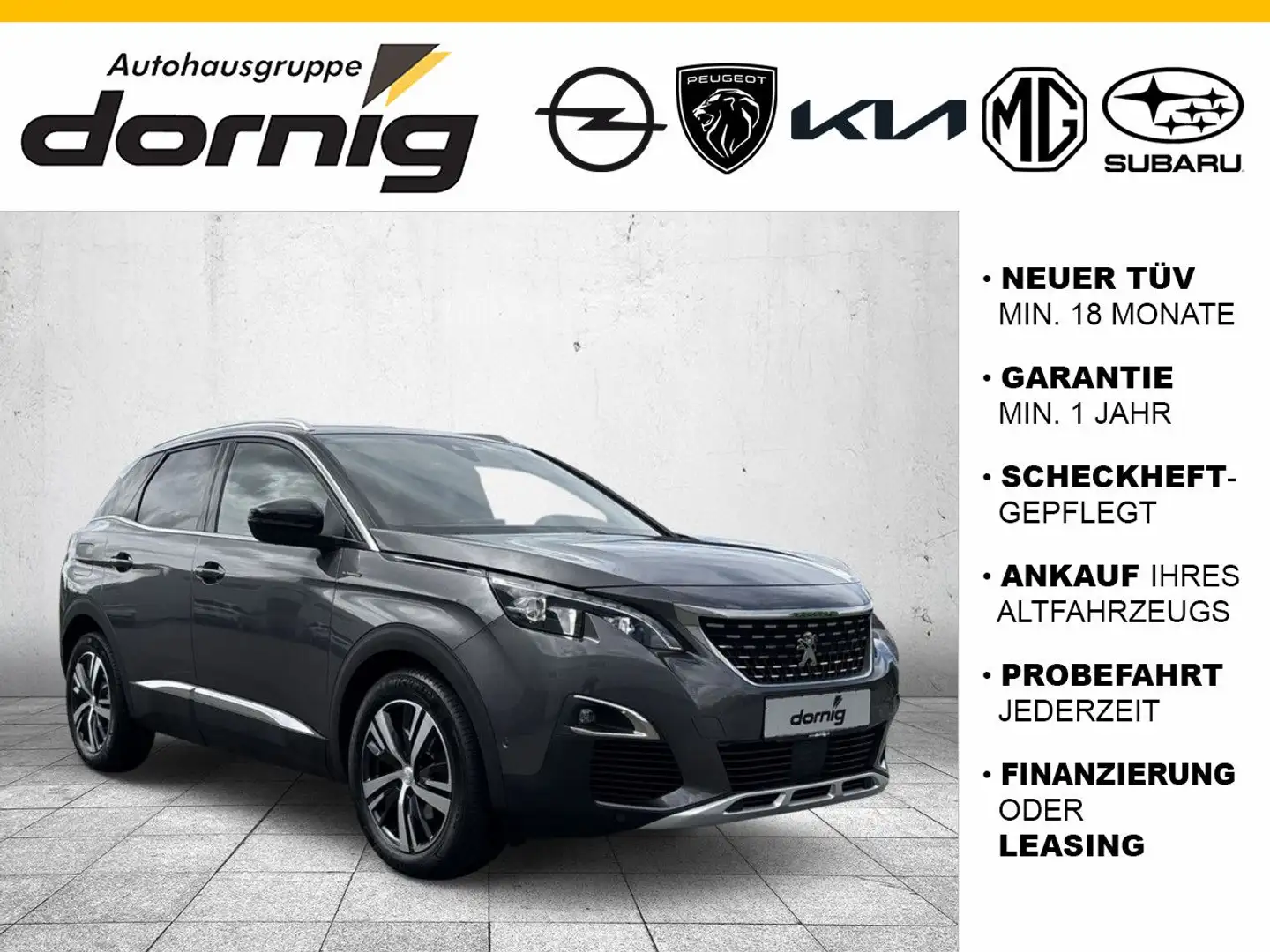Peugeot 3008 GT-Line PT180 EAT8, LED Gris - 1