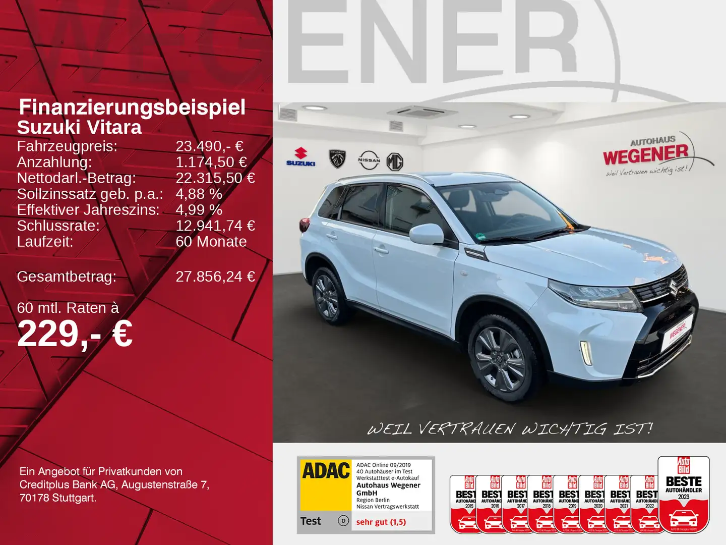 Suzuki Vitara VITARA COMFORT HYBRID 1.5 CVT NAVI KAMERA SHZ Weiß - 2