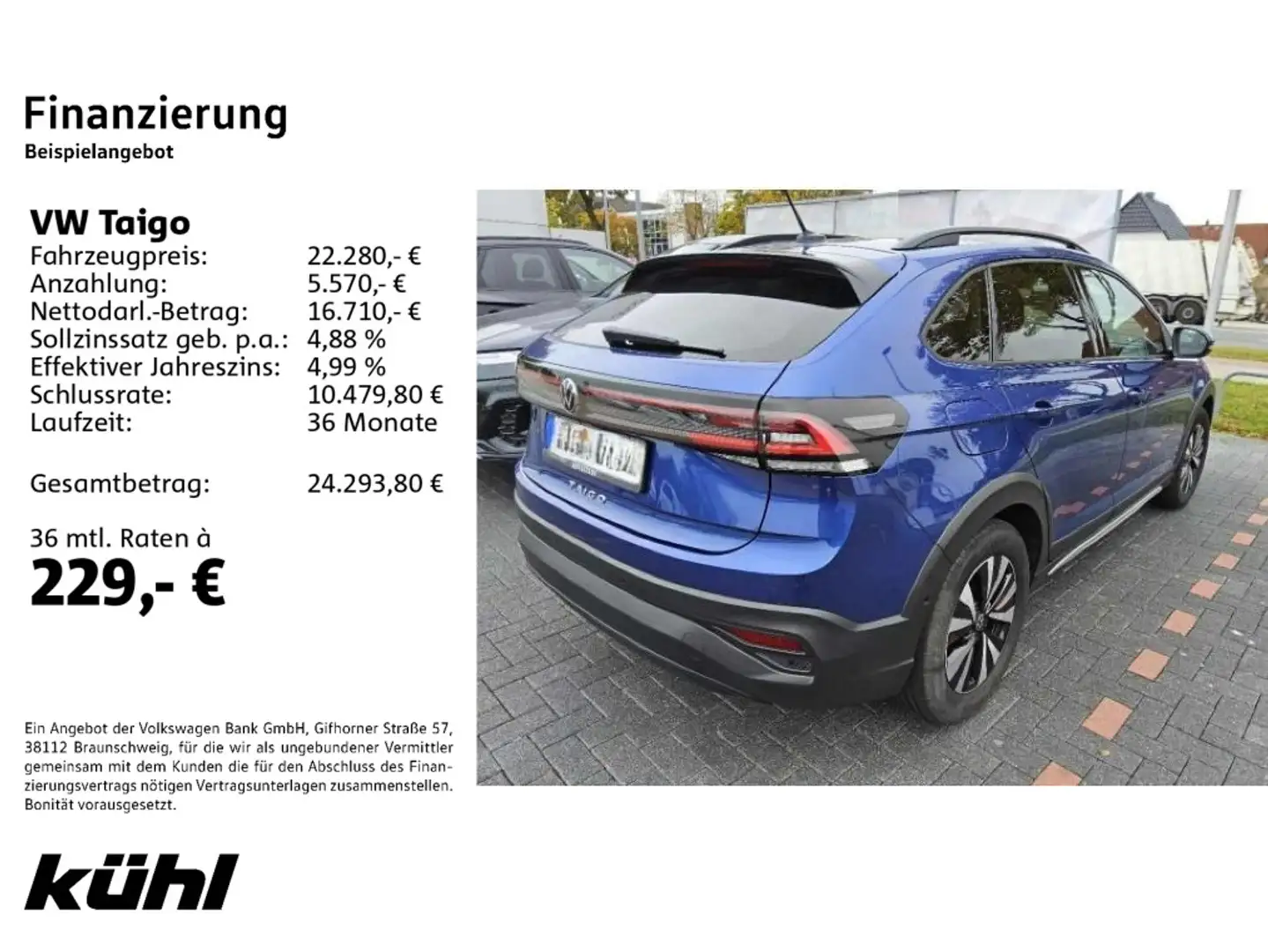 Volkswagen Taigo 1.0 TSI Life LED/ACC/Kamera/App Blau - 2