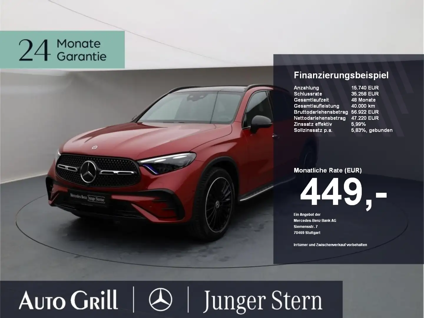 Mercedes-Benz GLC 300 d 4M AMG Premium Standhzg Burm Pano AHK Rosso - 1