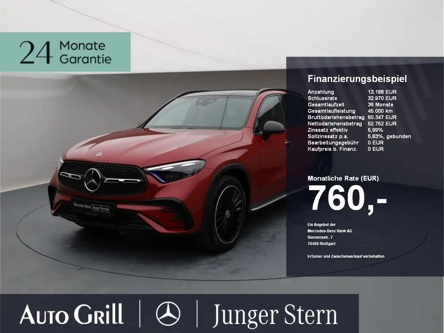 Mercedes-Benz GLC 300 d 4M AMG Premium Standhzg Burm Pano AHK Rot - 1