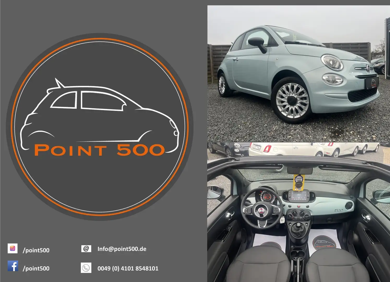Fiat 500C NEUWAGENZUSTAND RIESENAUSWAHL AN FIAT500!!! Blau - 1