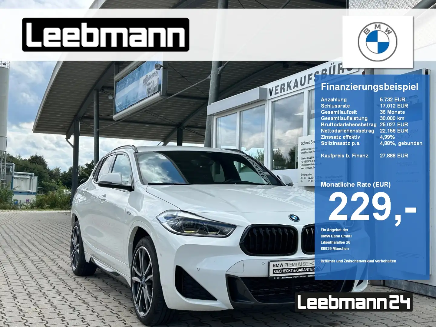 BMW X2 xDrive25e M-Sportpaket RFK 2 JAHRE GARANTIE Weiß - 1