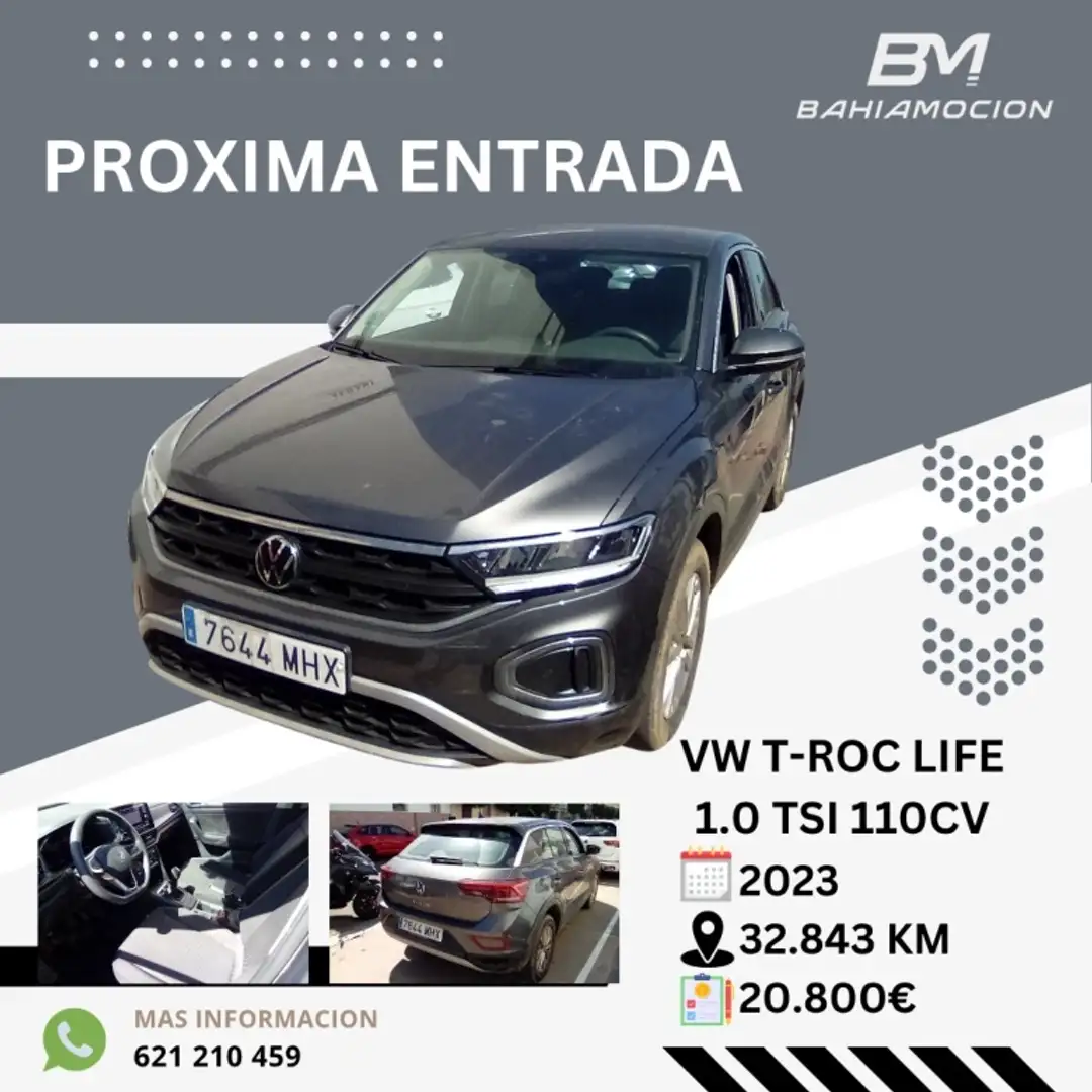 Volkswagen T-Roc 1.0 TSI Life 81kW Gris - 1