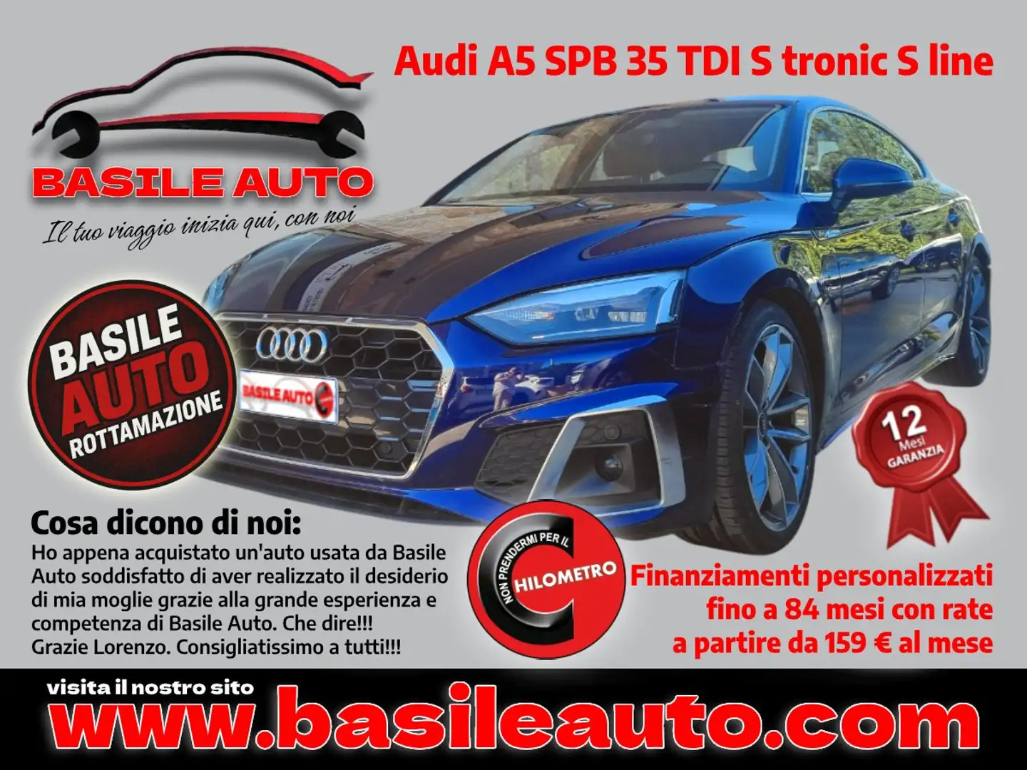 Audi A5 A5 Sportback 35 2.0tdi mhev S line1 63cv s-tronic Bleu - 1