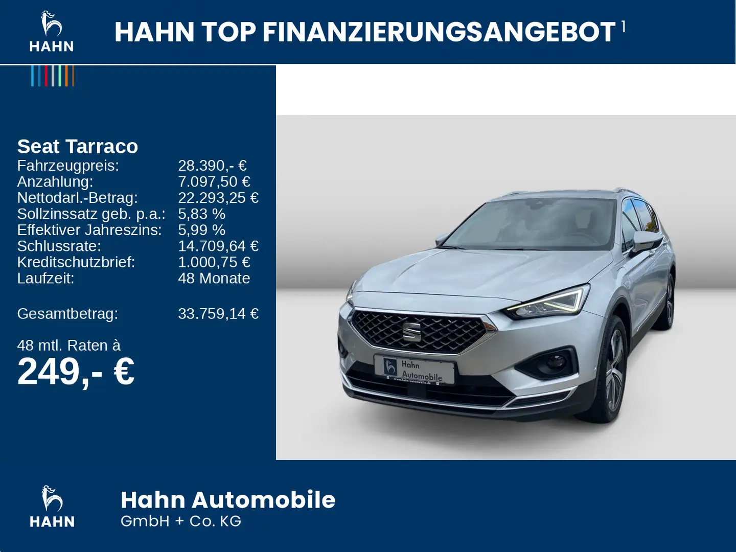 SEAT Tarraco 1.4e-HYBRID DSG Xcellence AHK Cam Navi Silber - 2