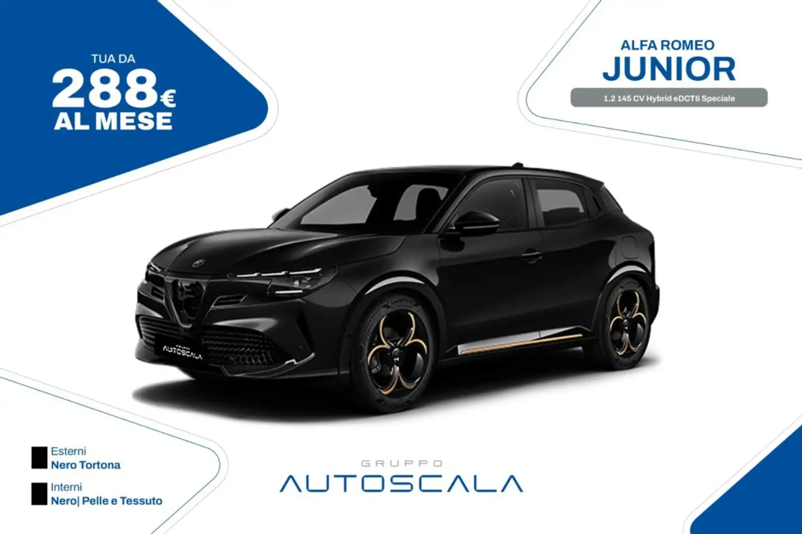 Alfa Romeo Junior 1.2 145cv Hybrid eDCT6 Speciale #TETTOAPRIBILE Nero - 1