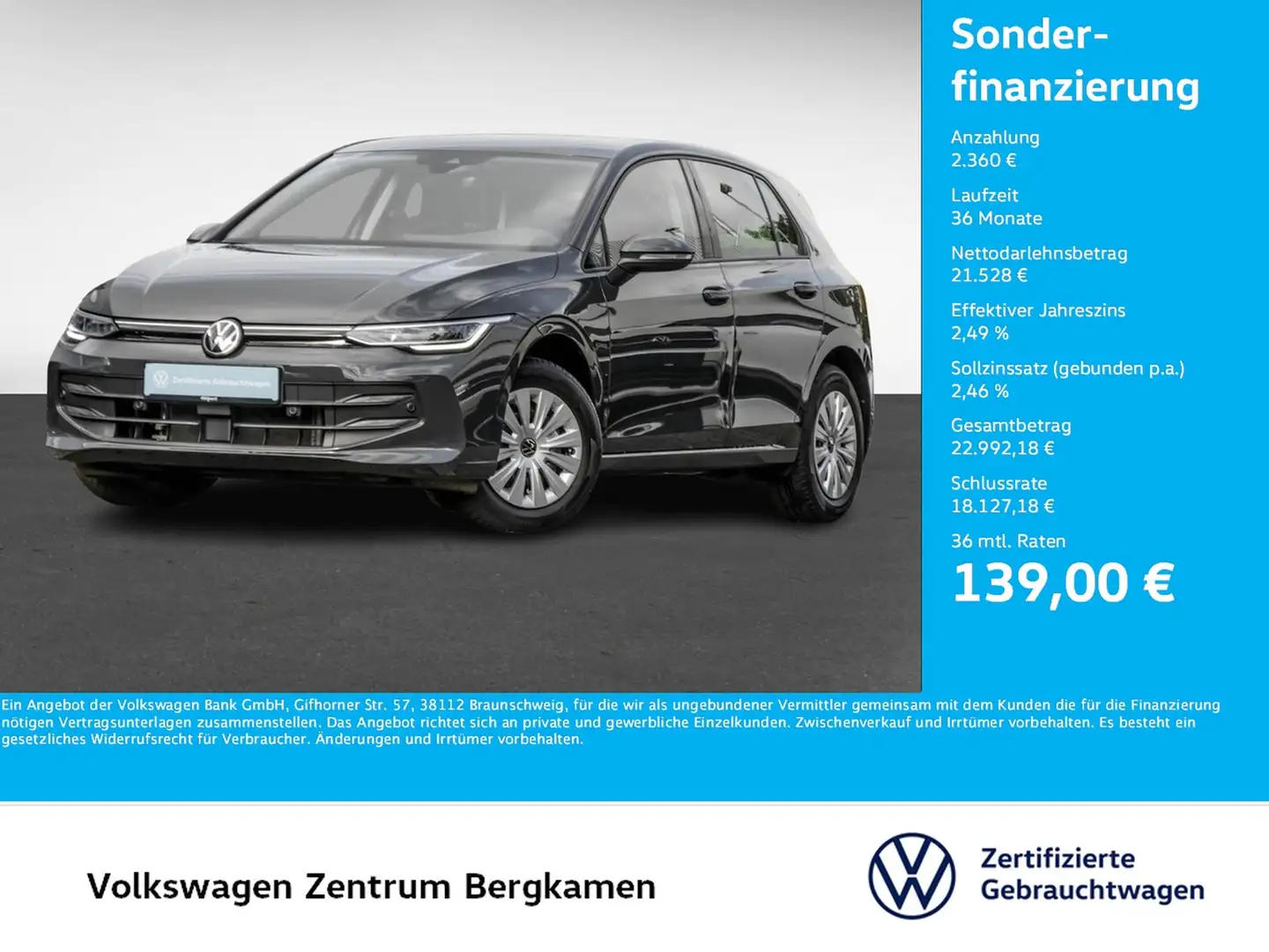 Volkswagen Golf VIII 2.0 FACELIFT CARPLAY SITZHEIZUNG Grau - 1