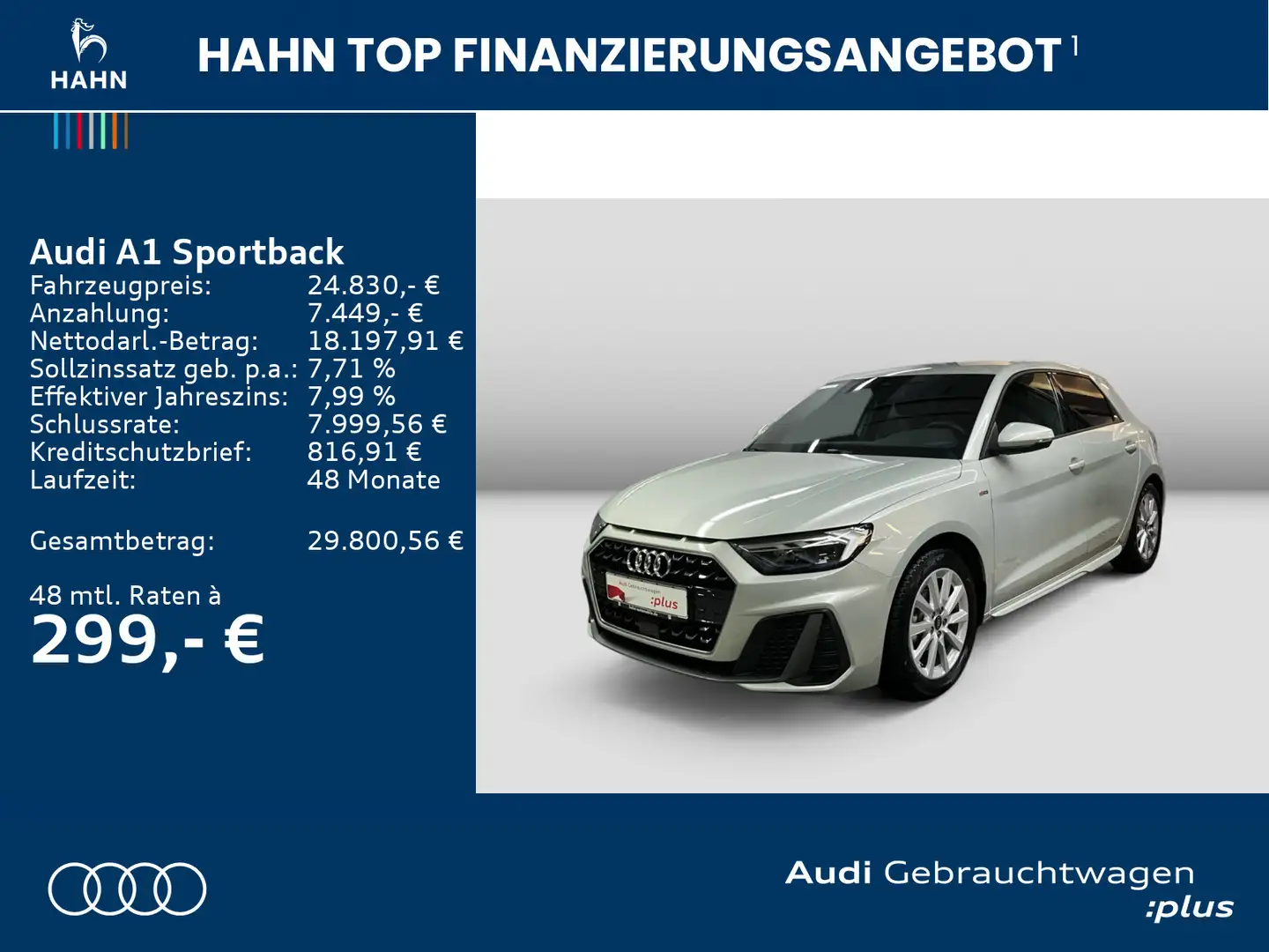 Audi A1 25 TFSI S line Virtual Carplay LED Silber - 2