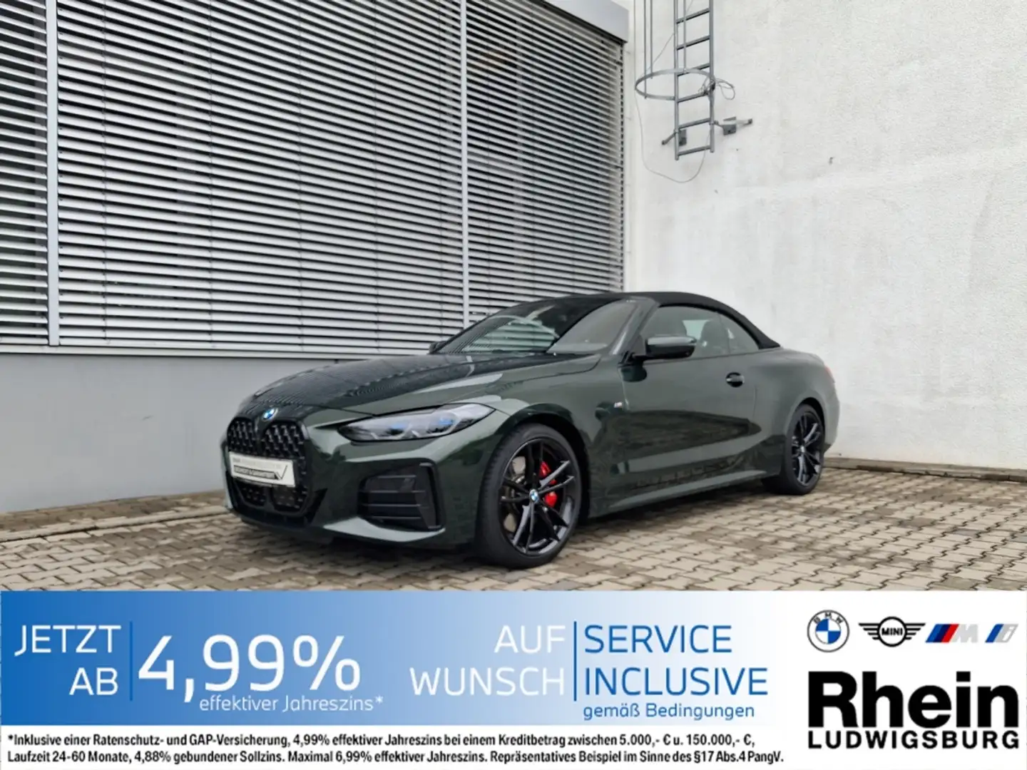 BMW 440 Mi xDr Cabrio Laser Navi HUD PArkAs+ DAB H&K Grün - 1